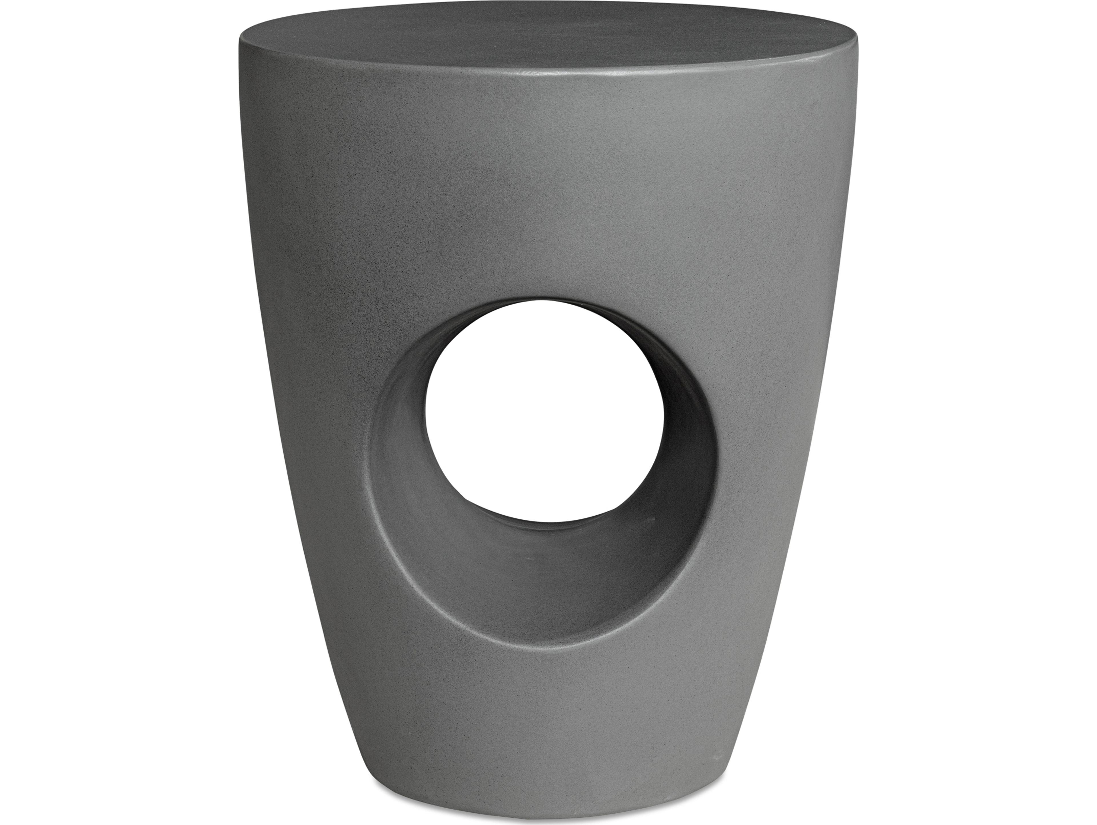 Moe's Home Outdoor Aylard Dark Grey Round Stool / End Table