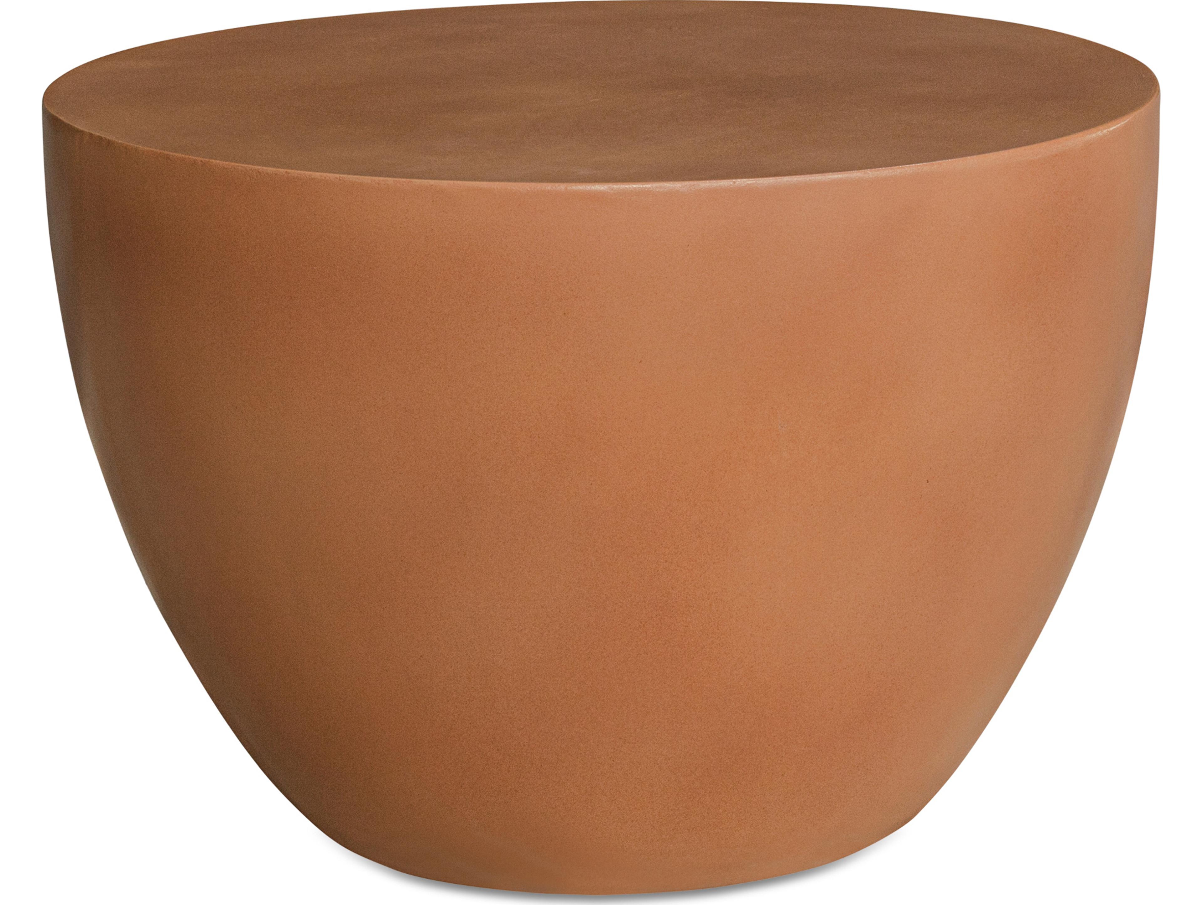Moe's Home Outdoor Insitu Red Terracotta Concrete Round End Table