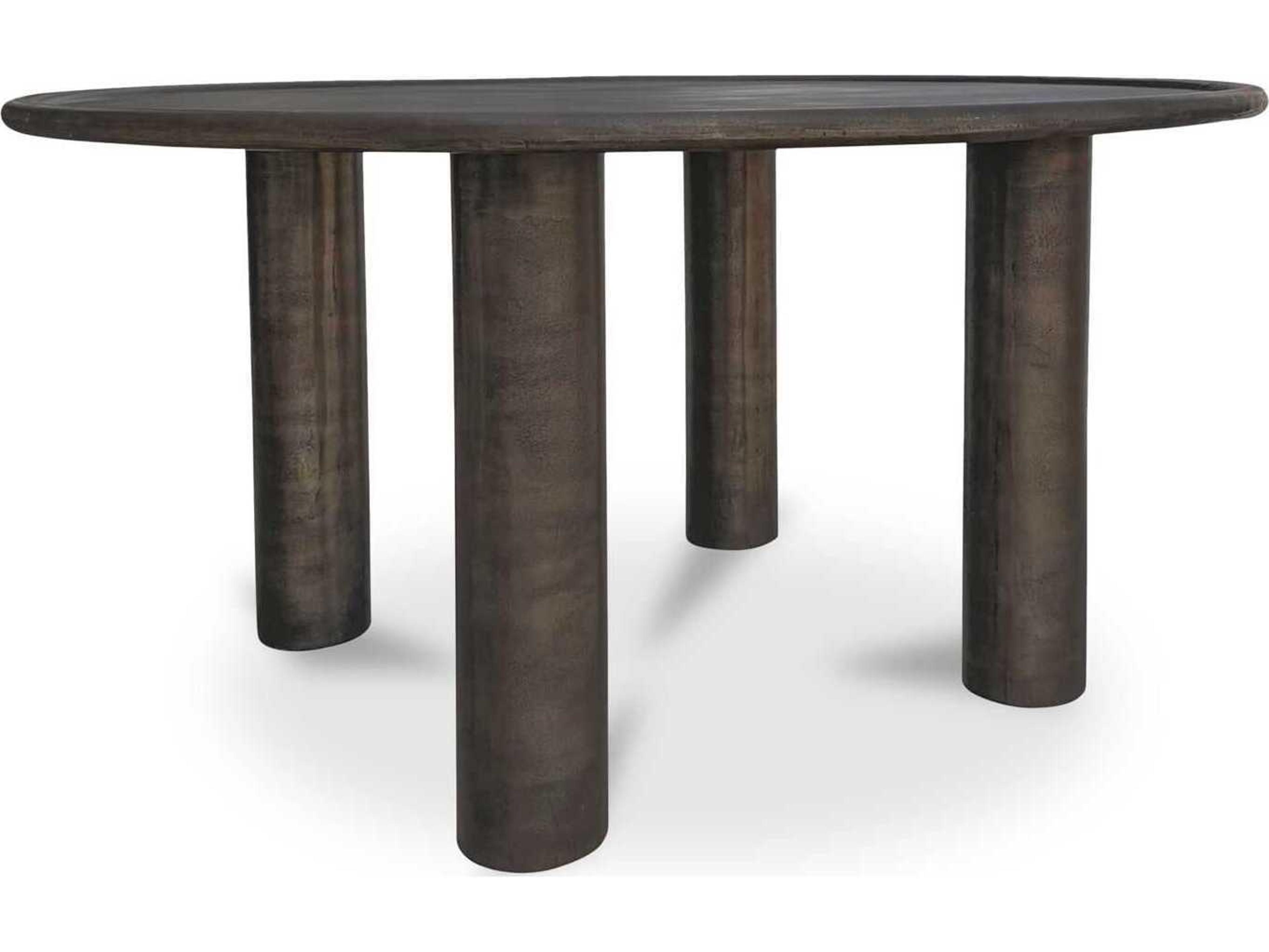 Moe's Home Outdoor Deacon Brown Aluminum Round Dining Table