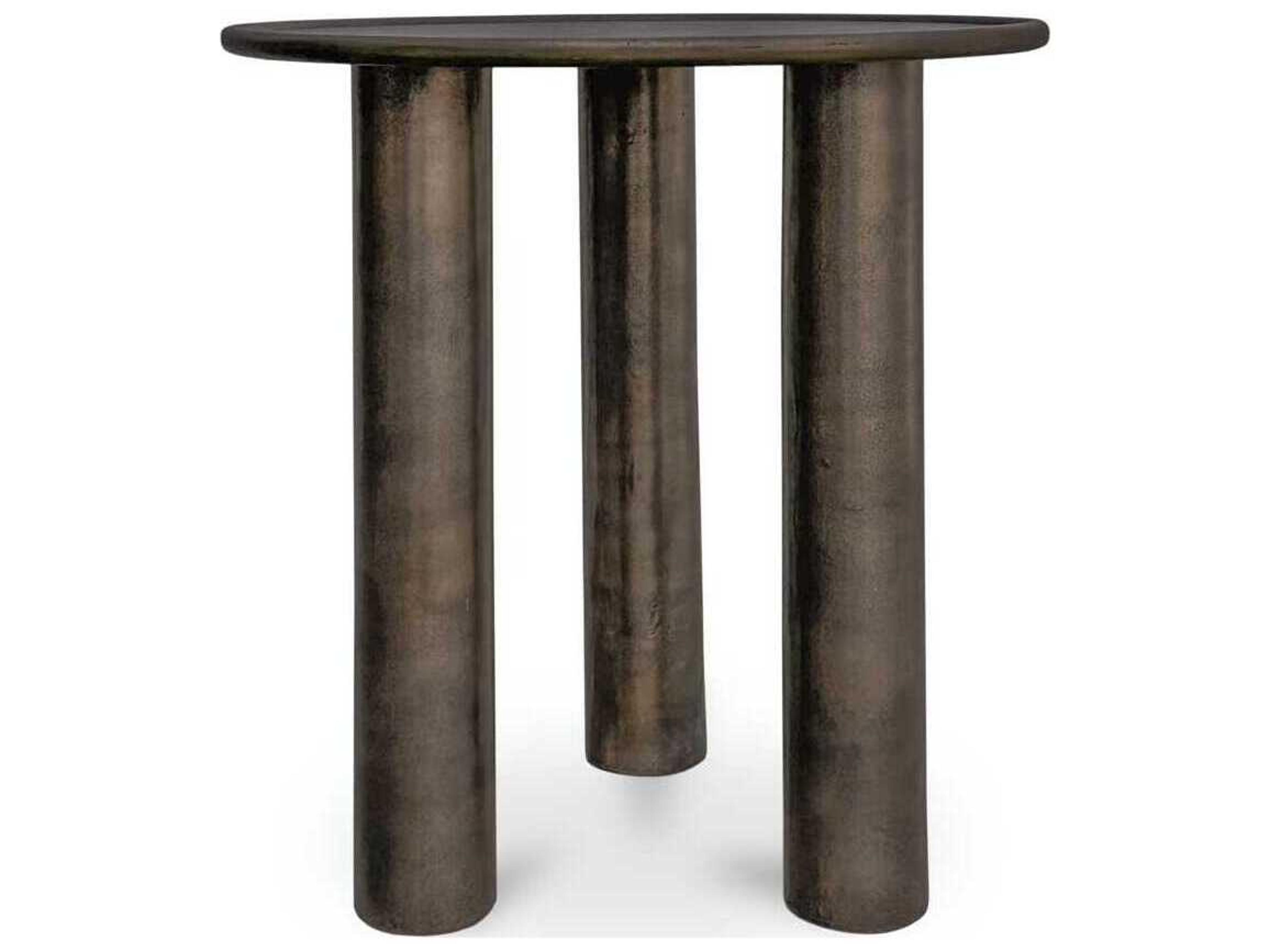 Moe's Home Outdoor Deacon Brown Aluminum Round End Table