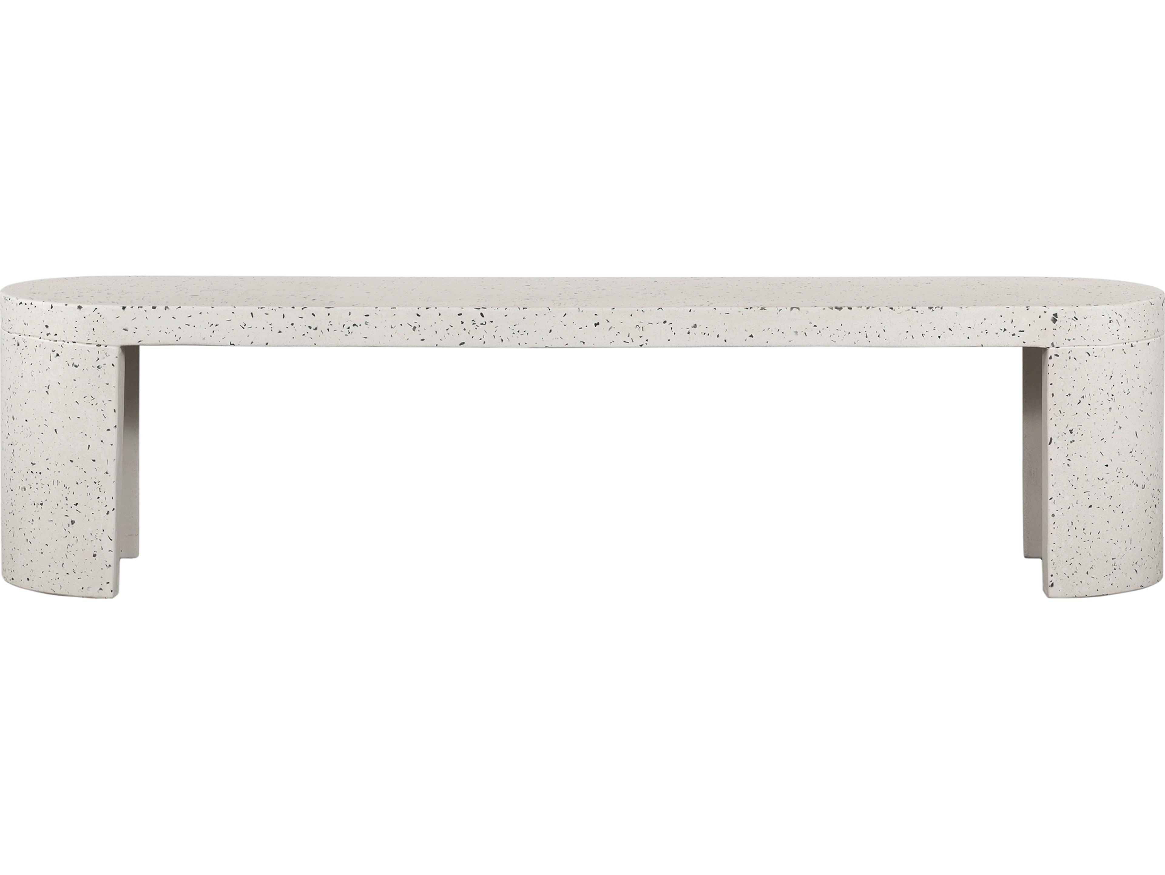 Moe's Home Outdoor Greystone Terrazzo Concrete Bench