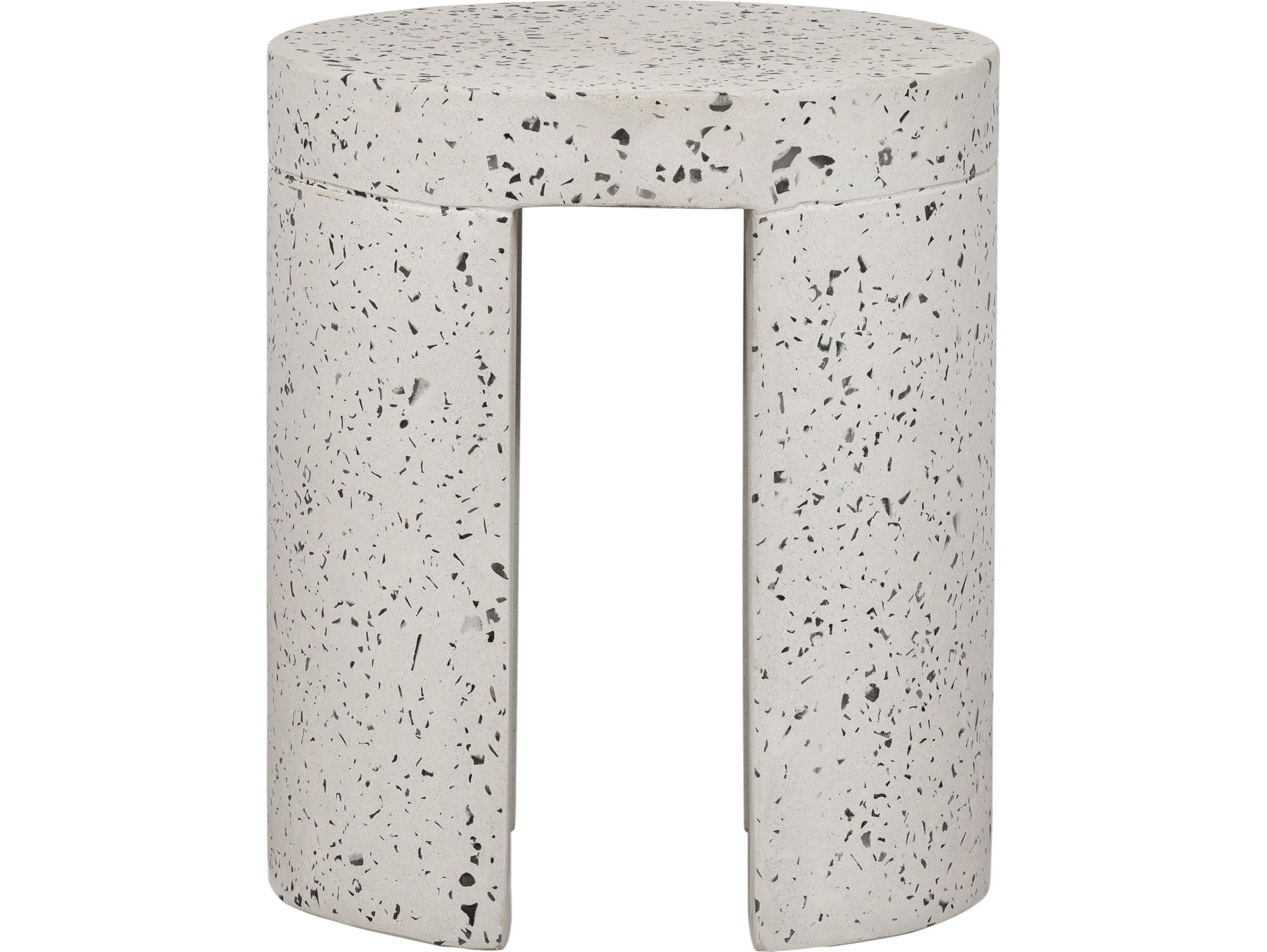 Moe's Home Outdoor Lyon Greystone Terrazzo 15'' Round Dining Stool
