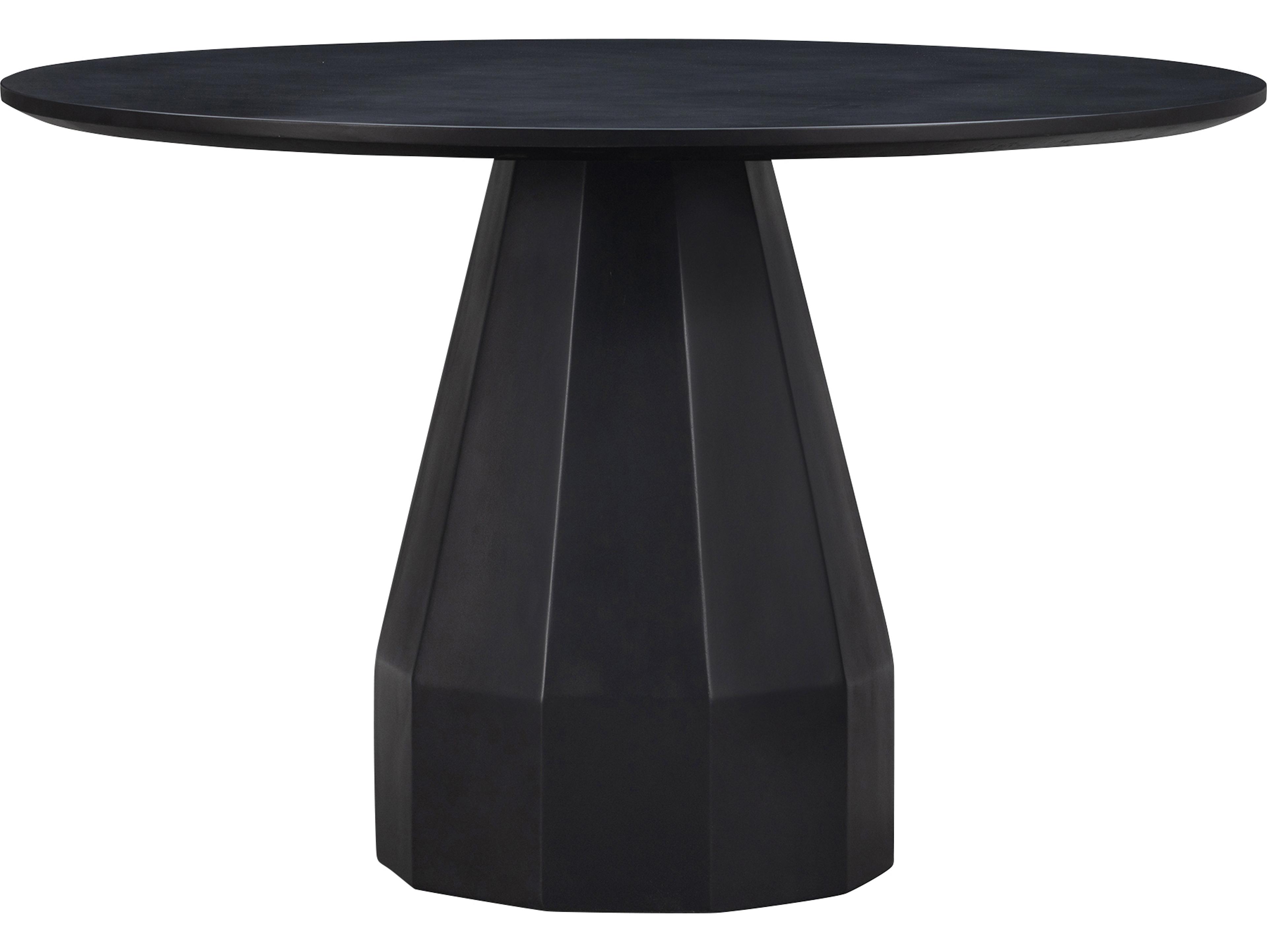 Moe's Home Outdoor Templo Black Concrete Round Dining Table