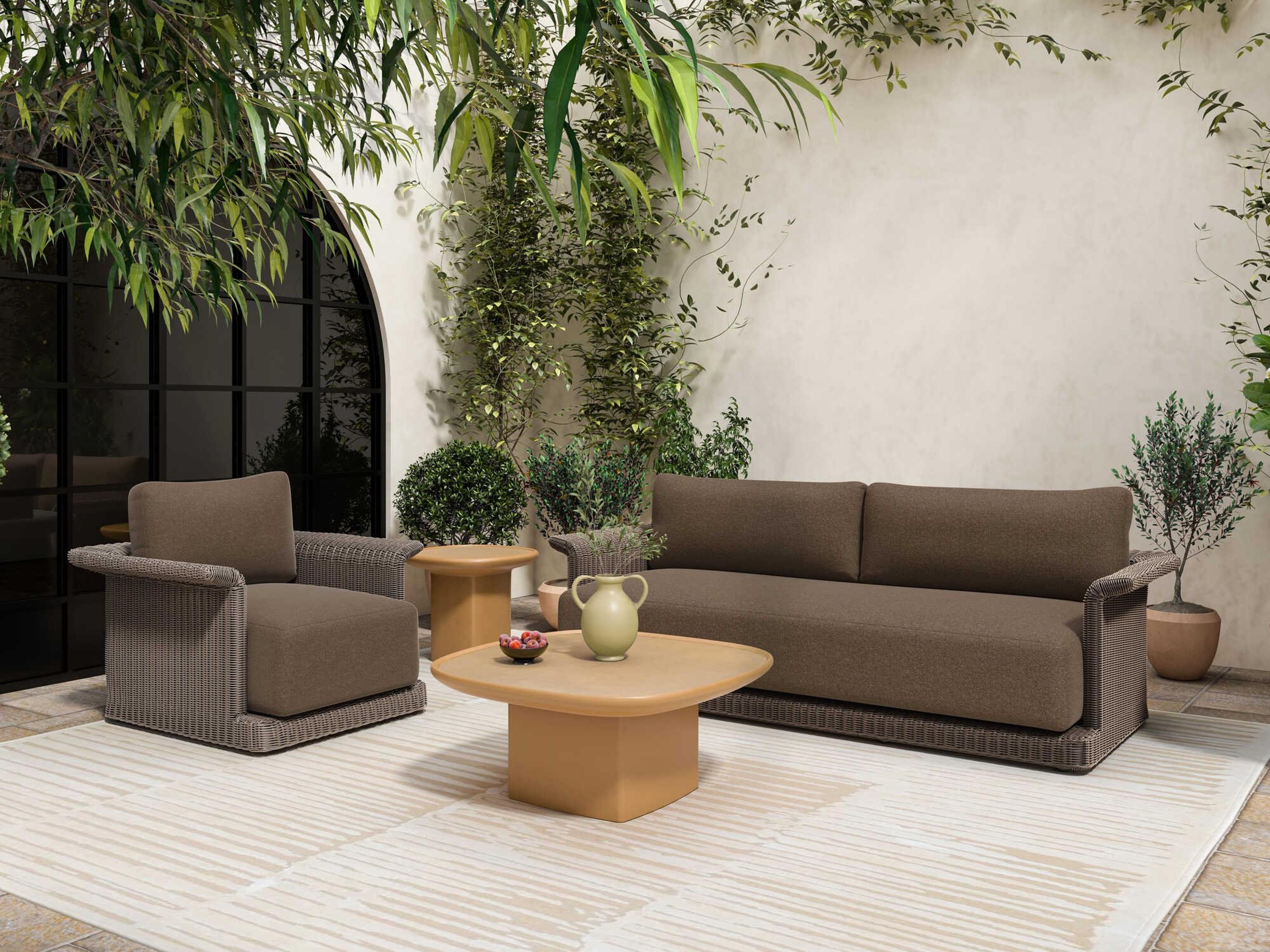 Moe's Home Outdoor Meredith Wicker Cushion Lounge Set