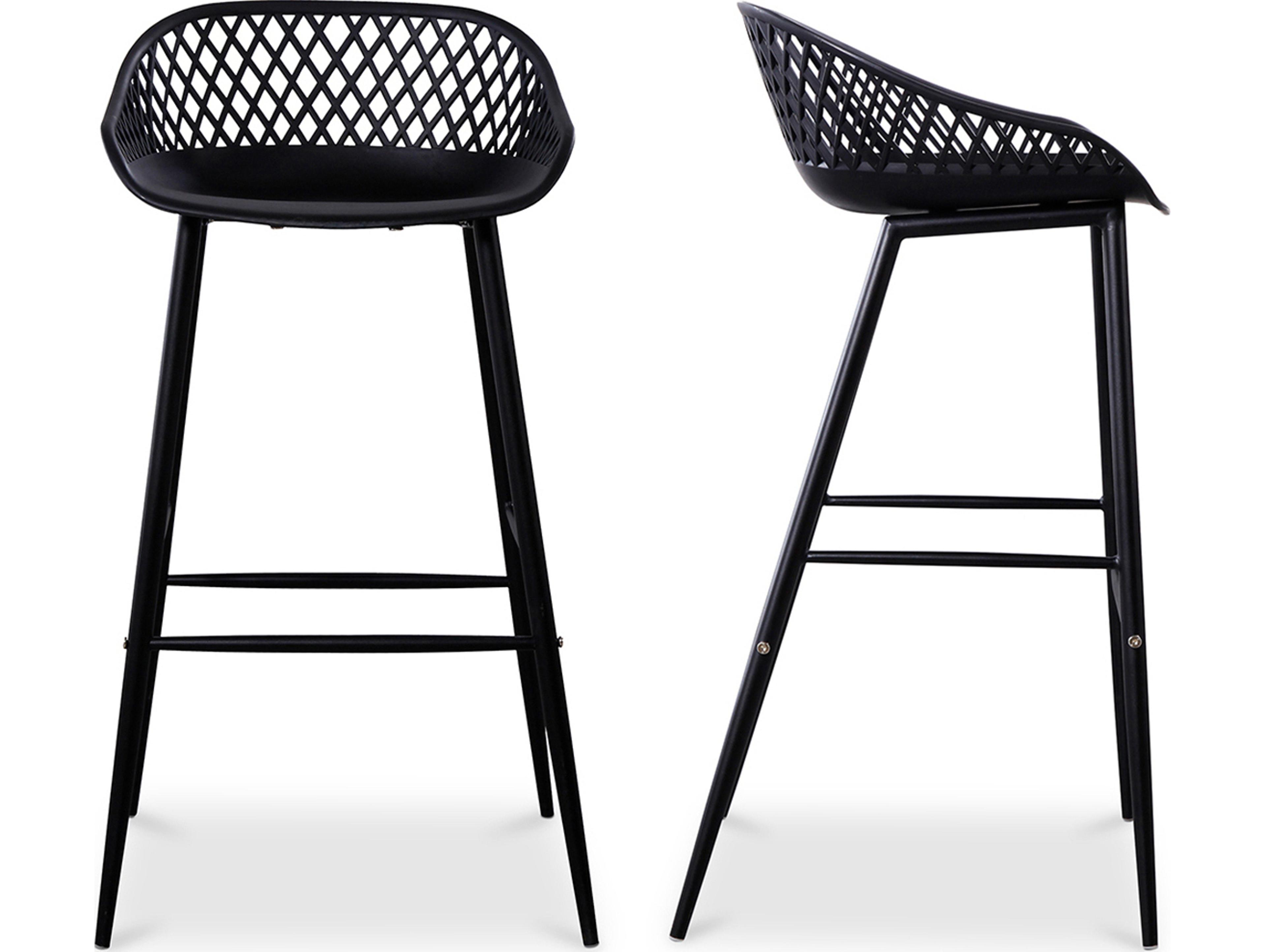 Moe's Home Outdoor Piazza Outdoor Bar Stool Black - Set of Two