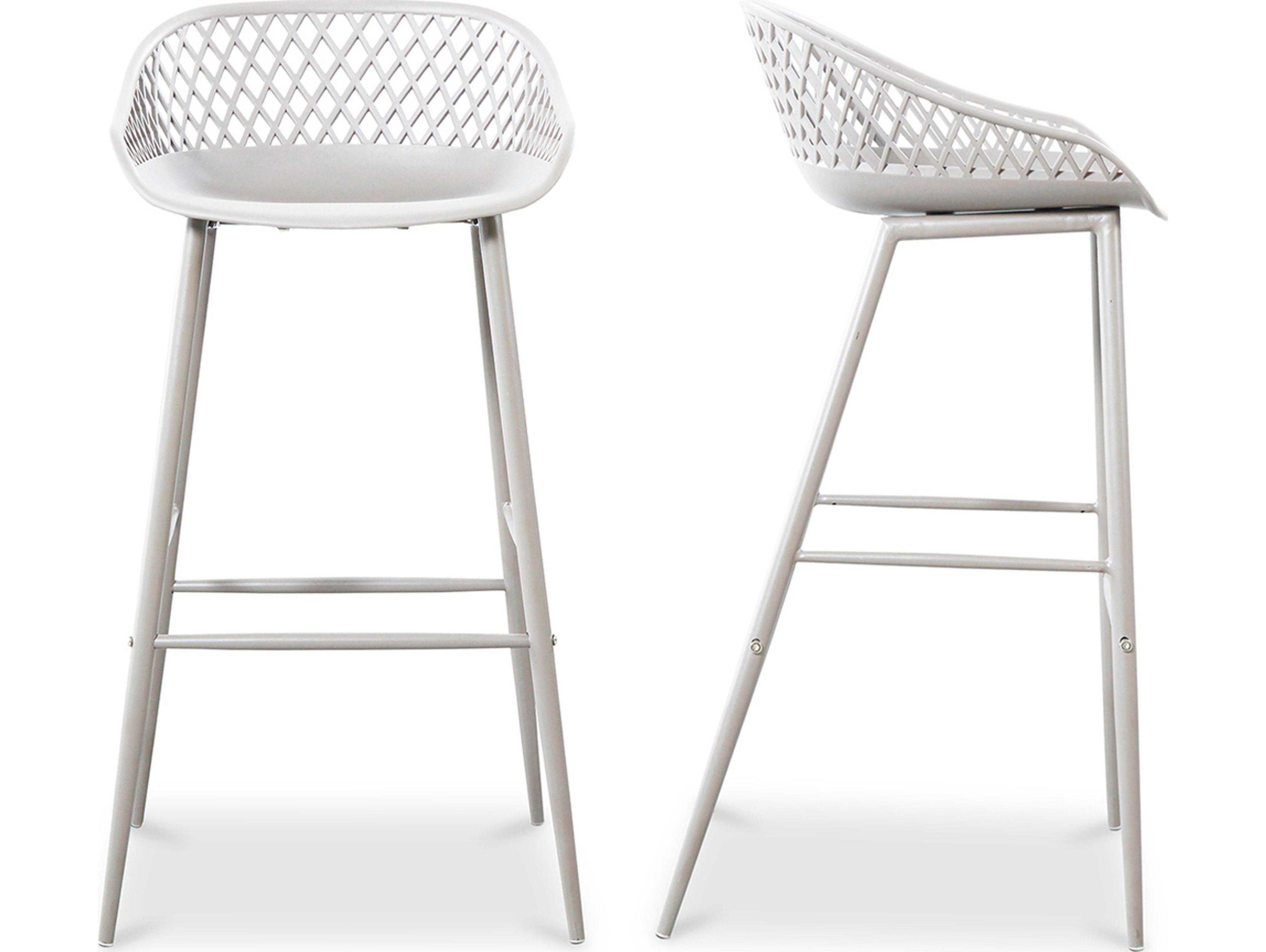 Moe's Home Outdoor Piazza White Arm Bar Stool - Set of Two