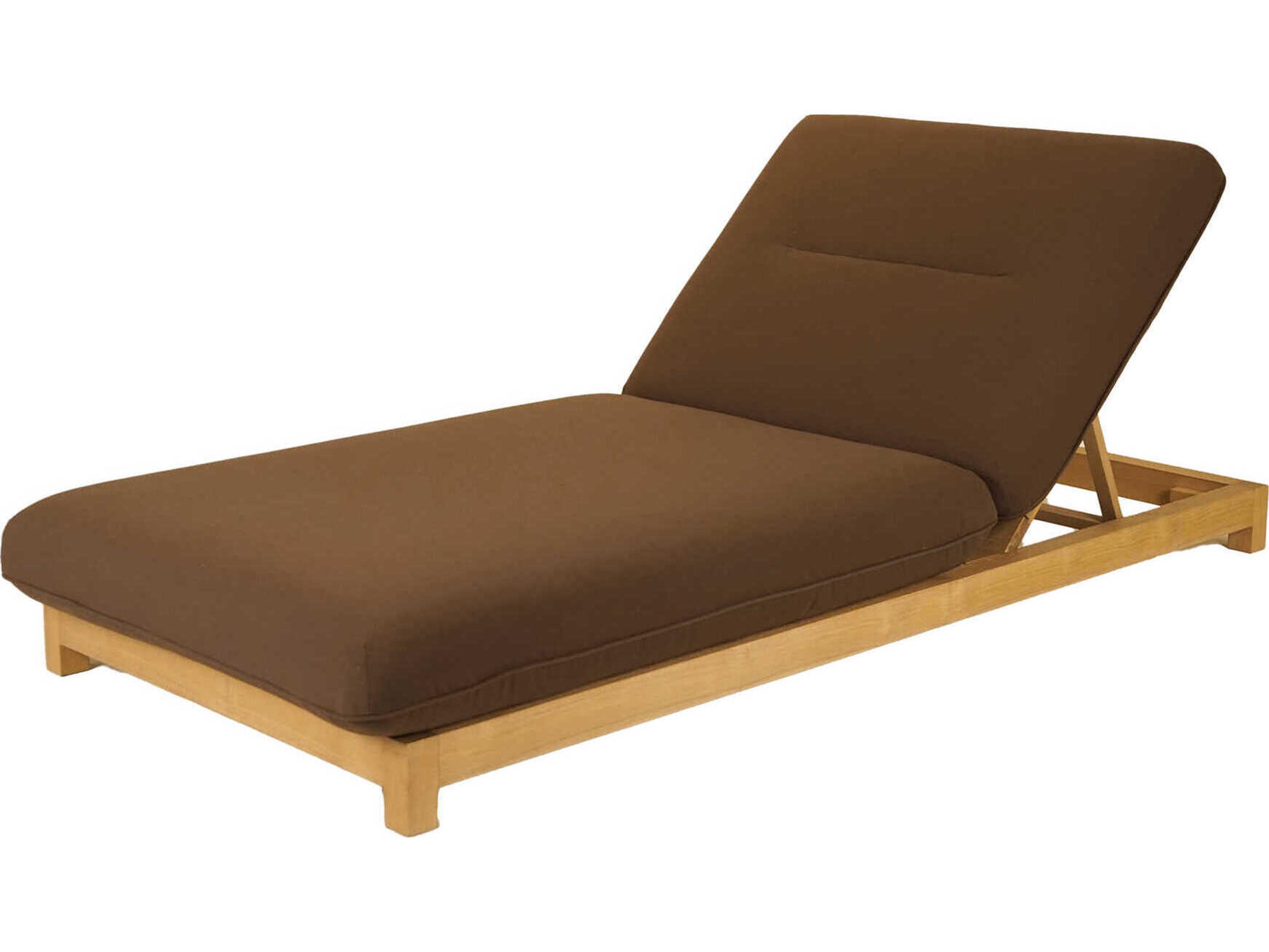 Moe's Home Outdoor Enzo Brown Teak Cushion Chaise Lounge