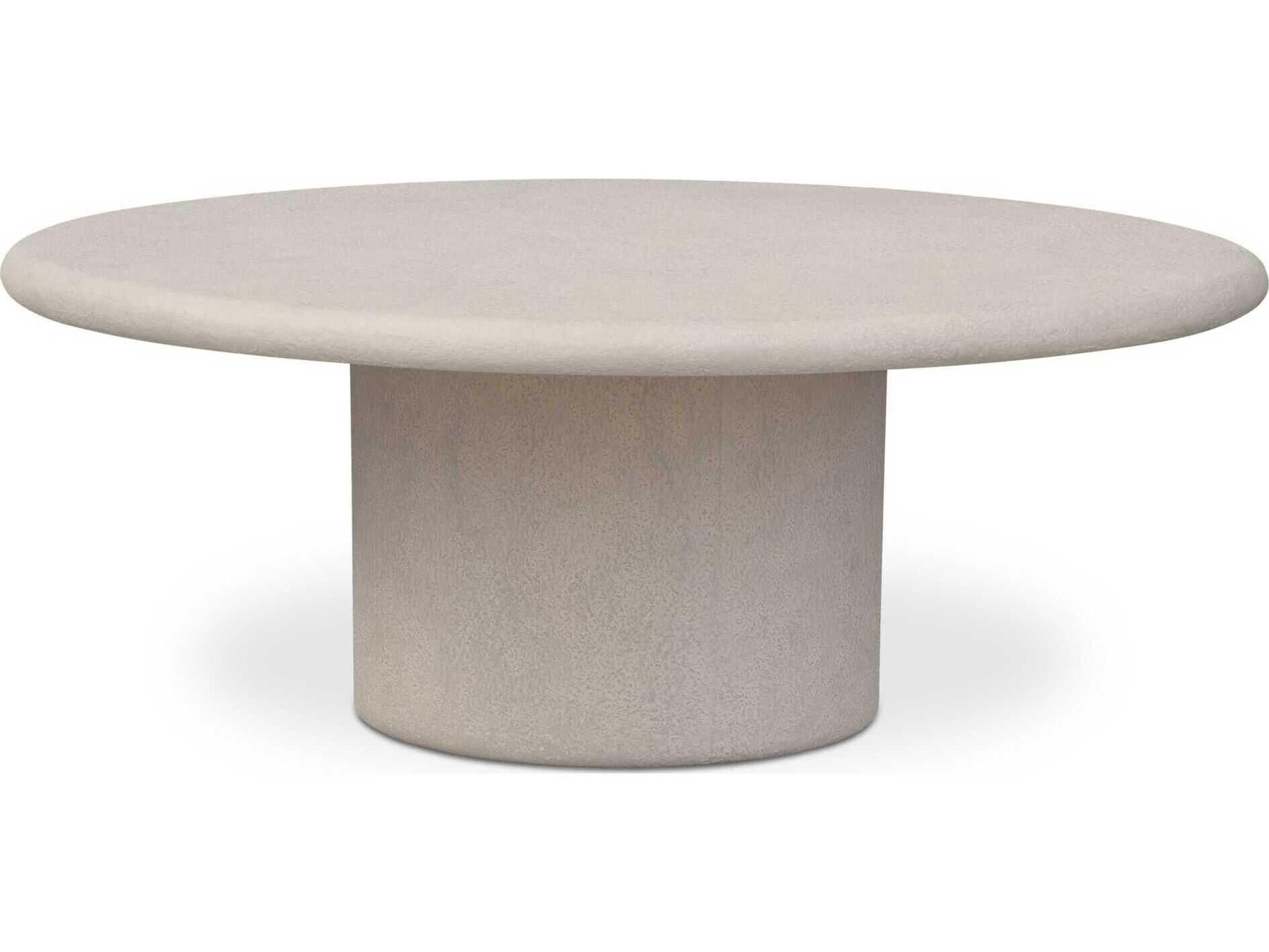 Moe's Home Outdoor Frida White Concrete Oval Dining Table