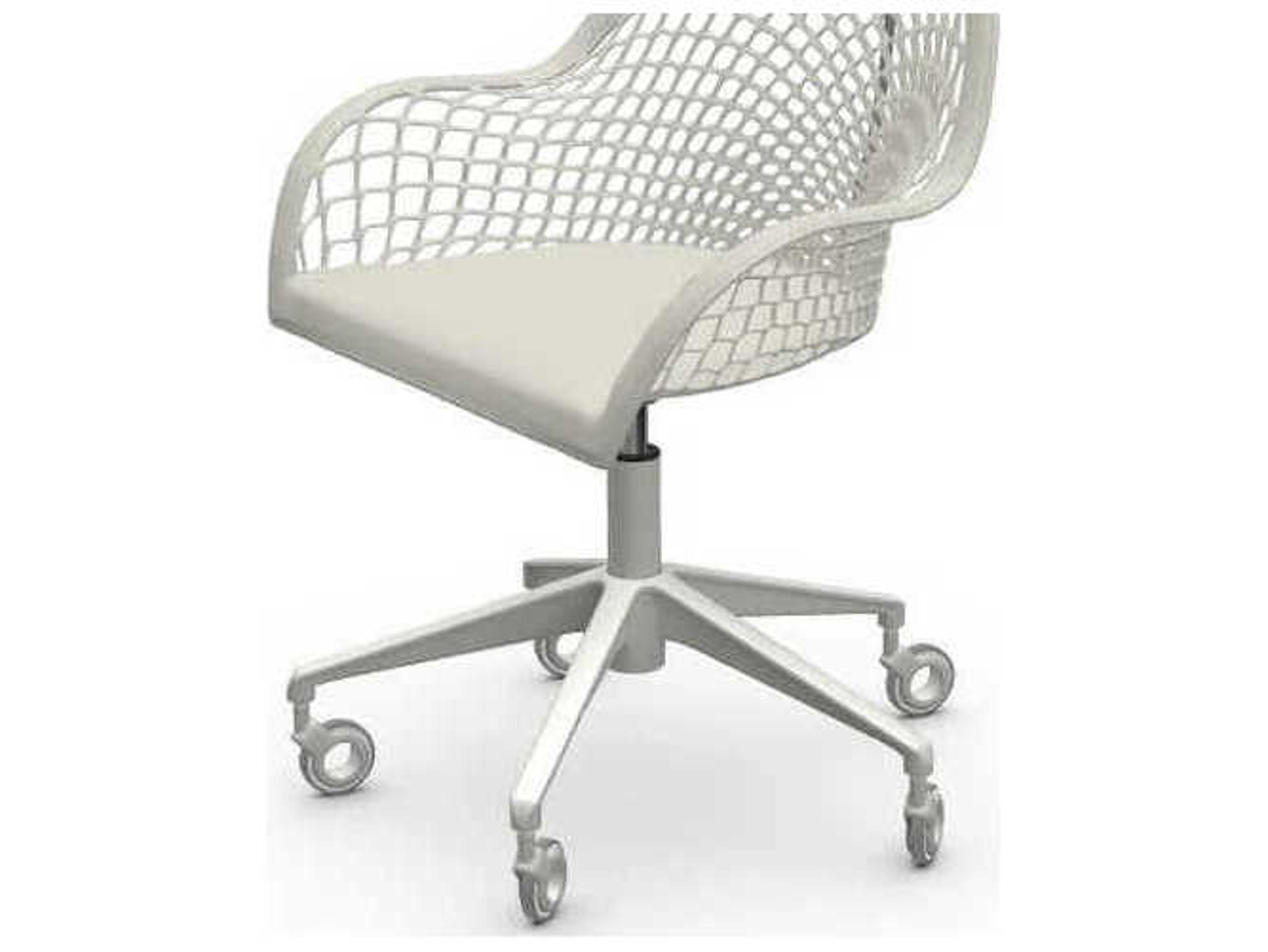 Midj Guapa White Leather Adjustable Swivel Computer Office Chair