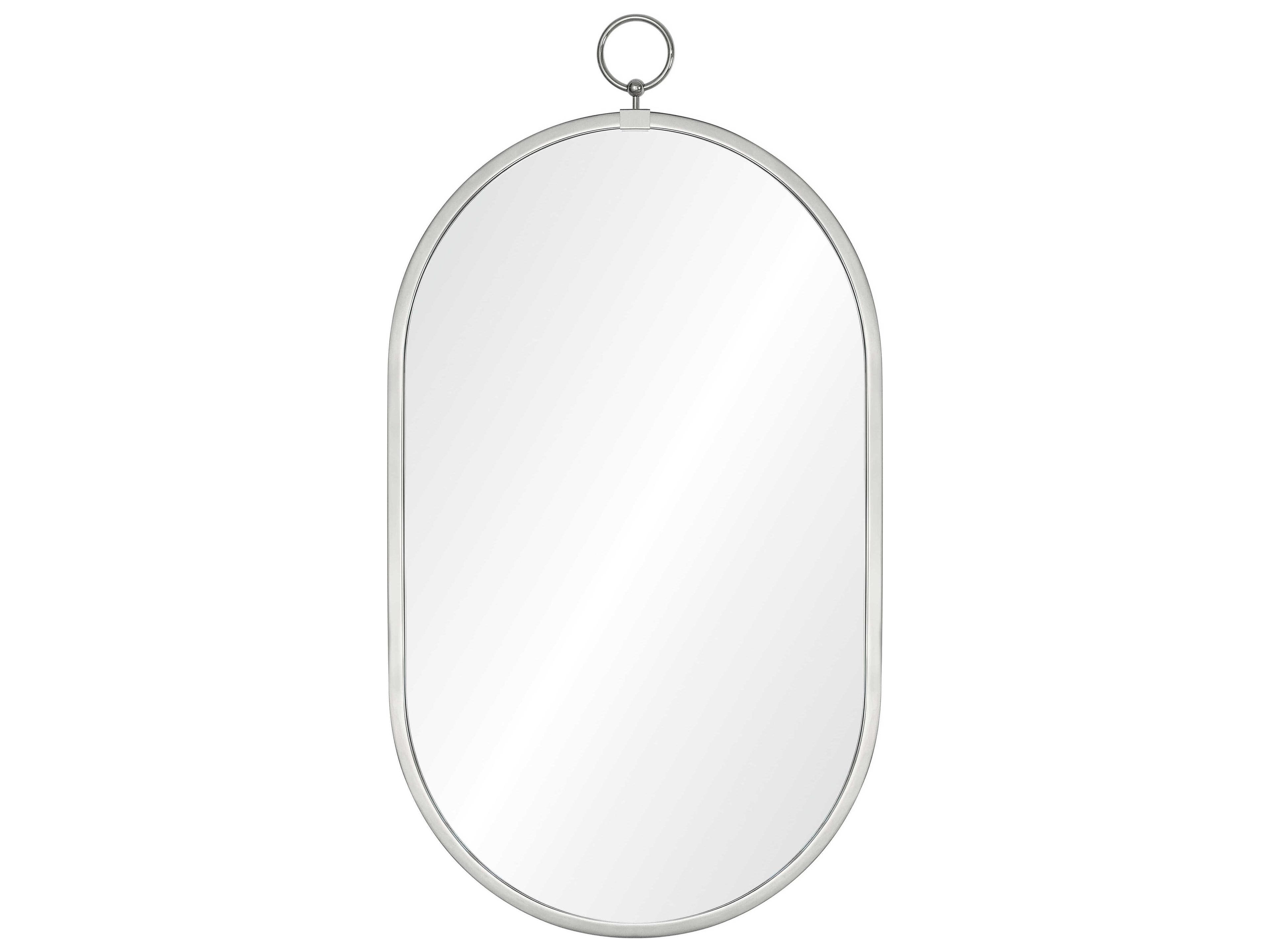 Mirror Home Polished Stainless Steel Oval Wall Mirror