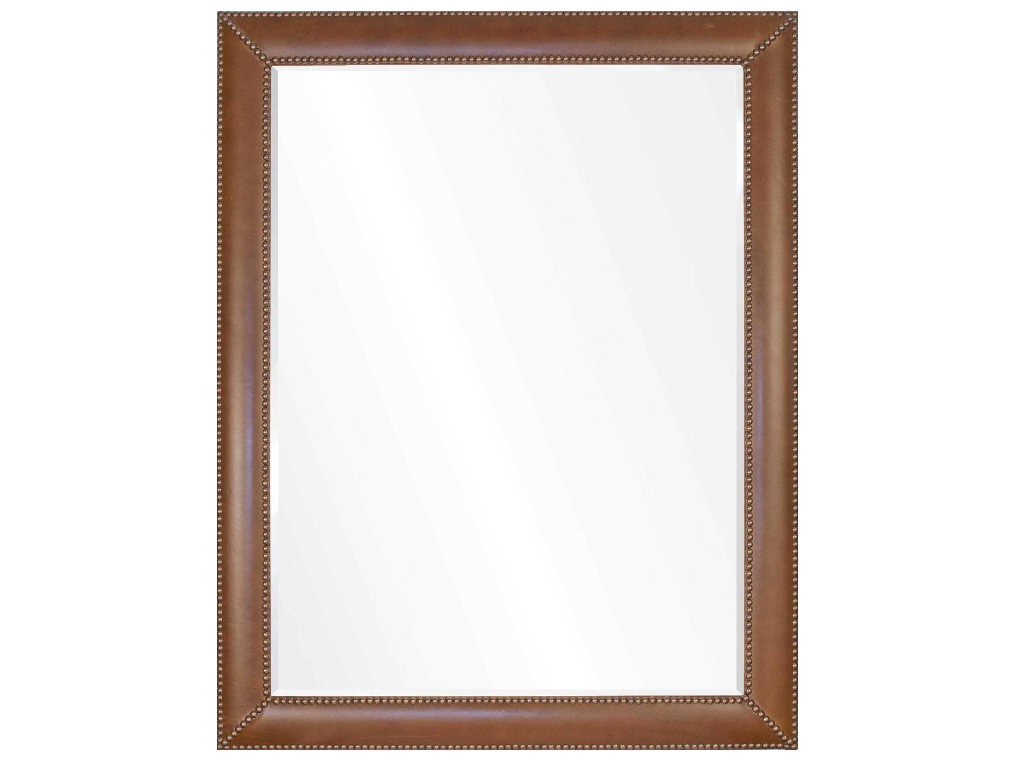 Mirror Home Barclay Butera Vintage Brown Leather Rectangular Wall Mirror