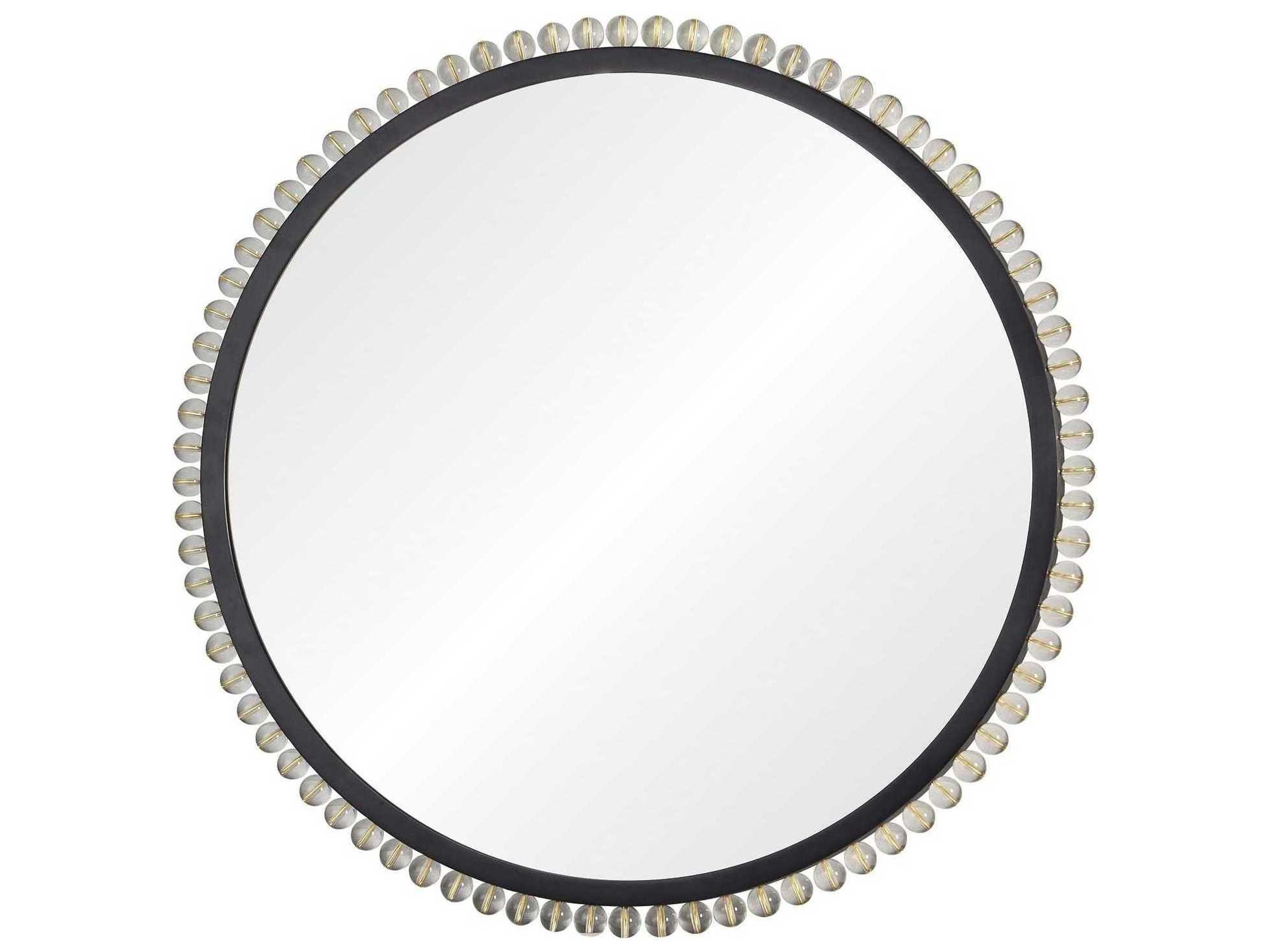 Mirror Home Jamie Drake Black Nickel Round Wall Mirror