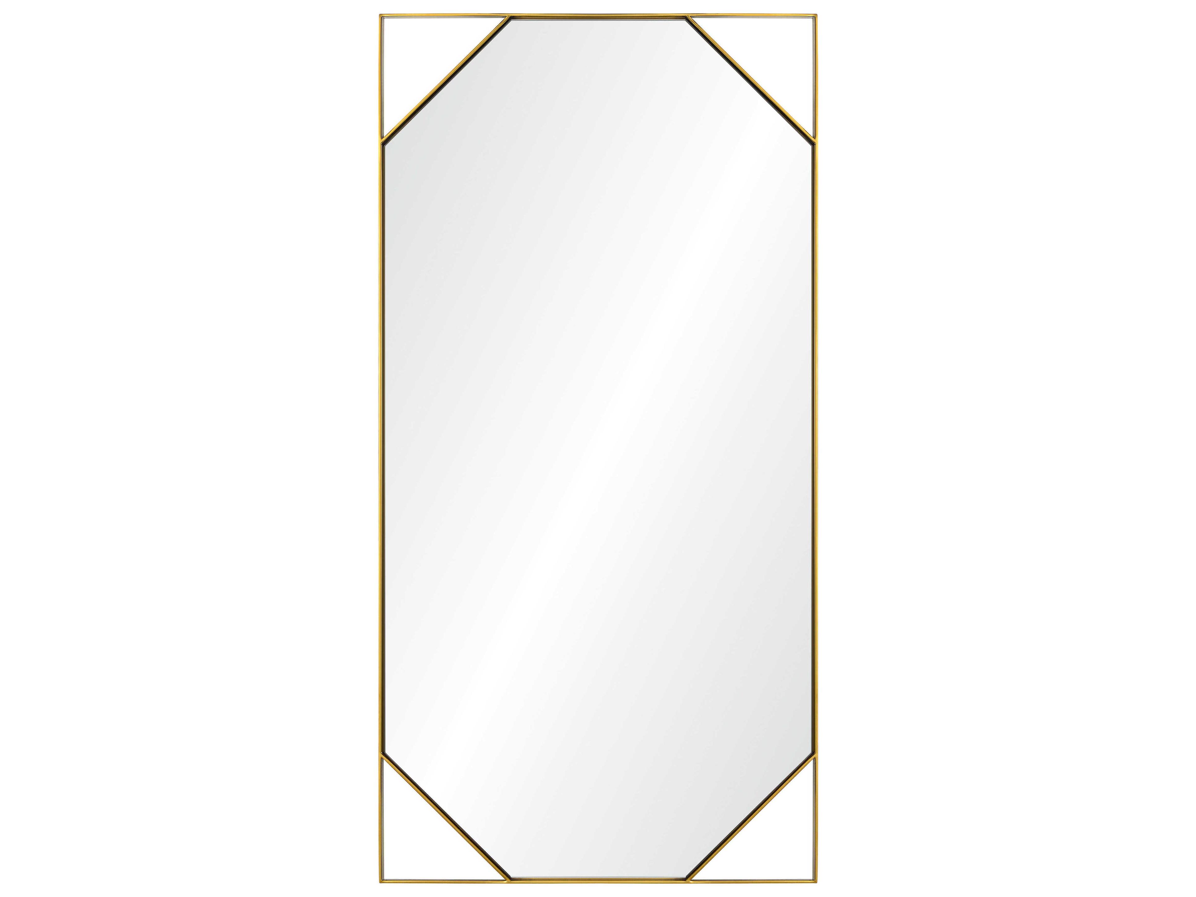 Mirror Home Jamie Drake Burnished Brass Rectangular Wall Mirror