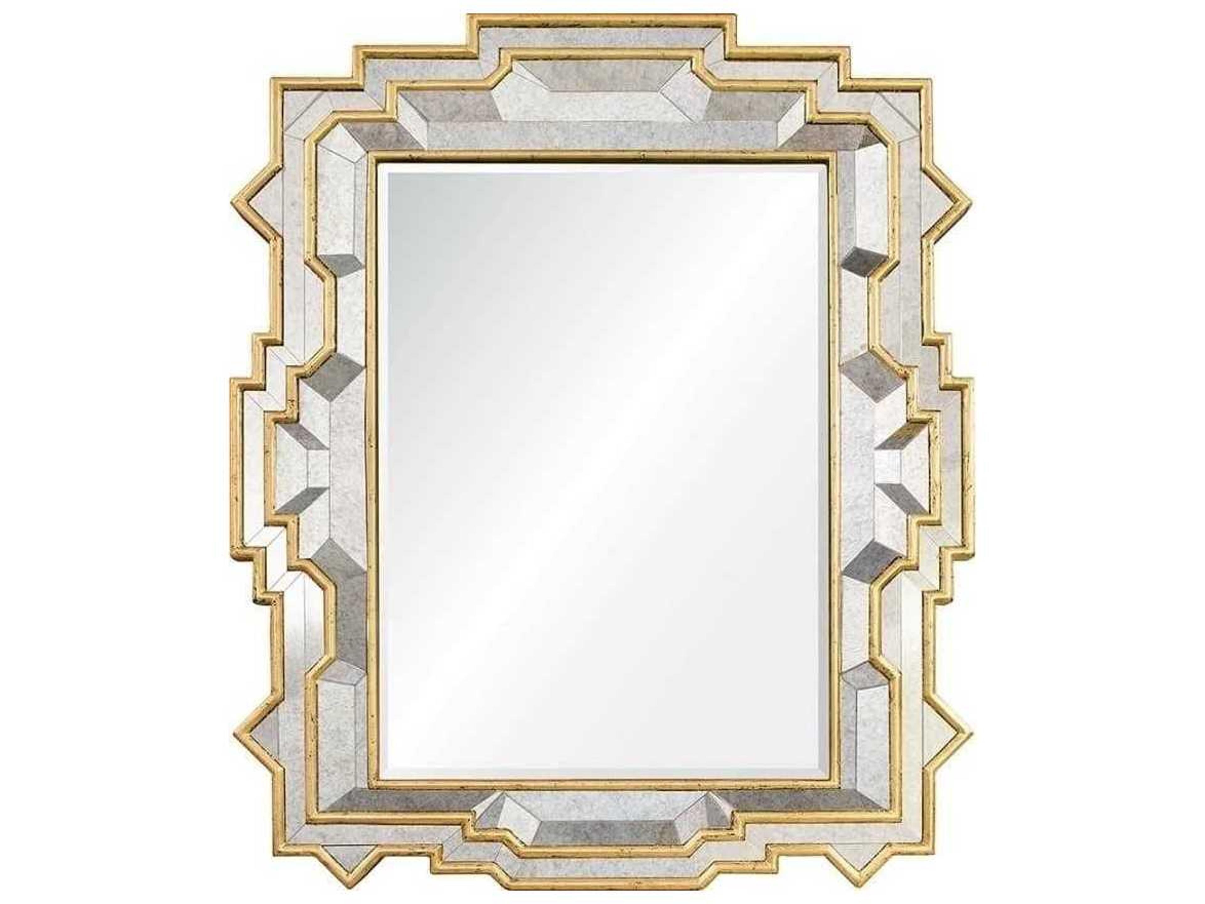 Mirror Home Michael S. Smith Gilded Gold Leaf Antiqued Wall Mirror