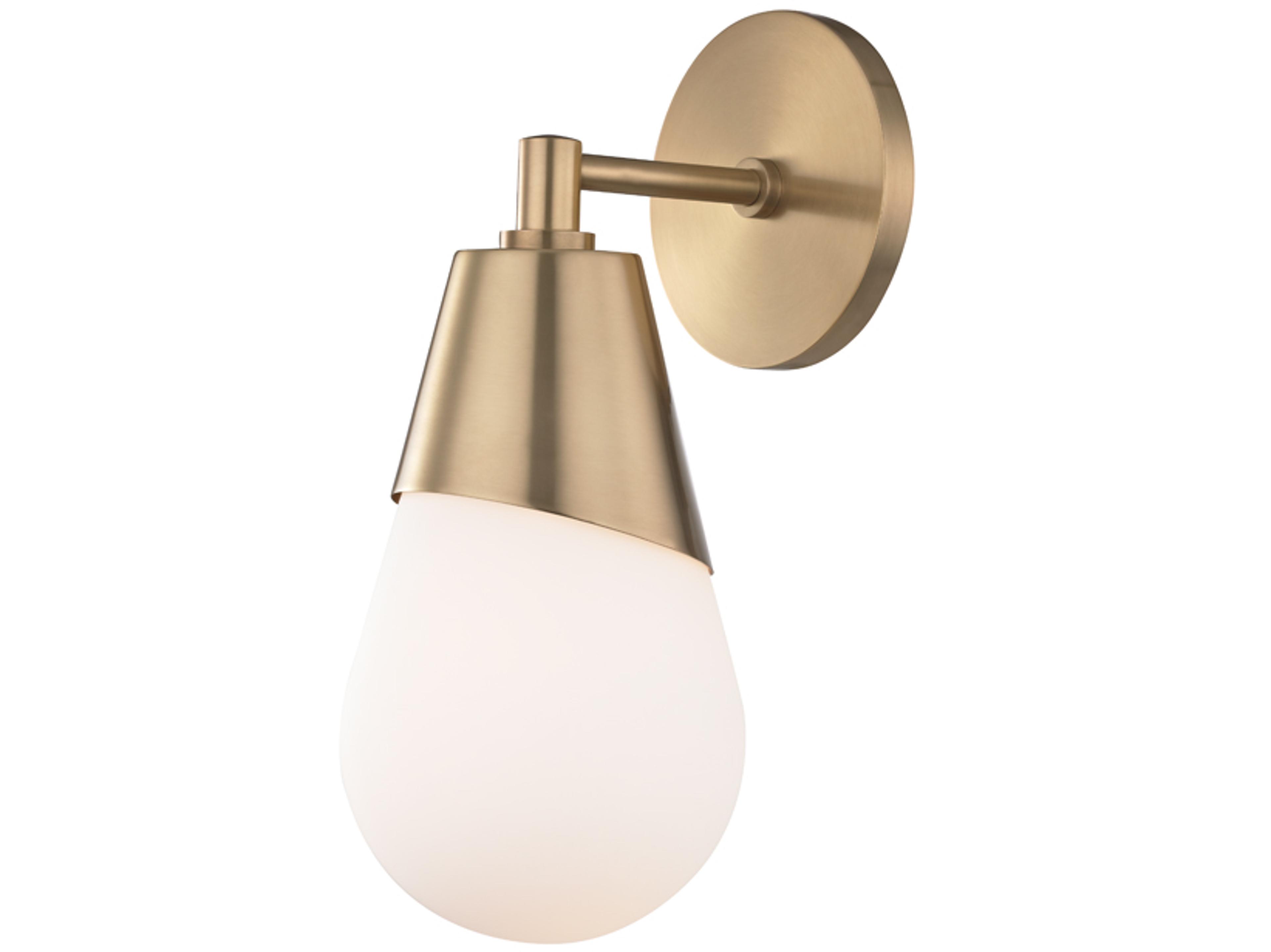 Mitzi Cora 1-Light Aged Brass Glass Wall Sconce