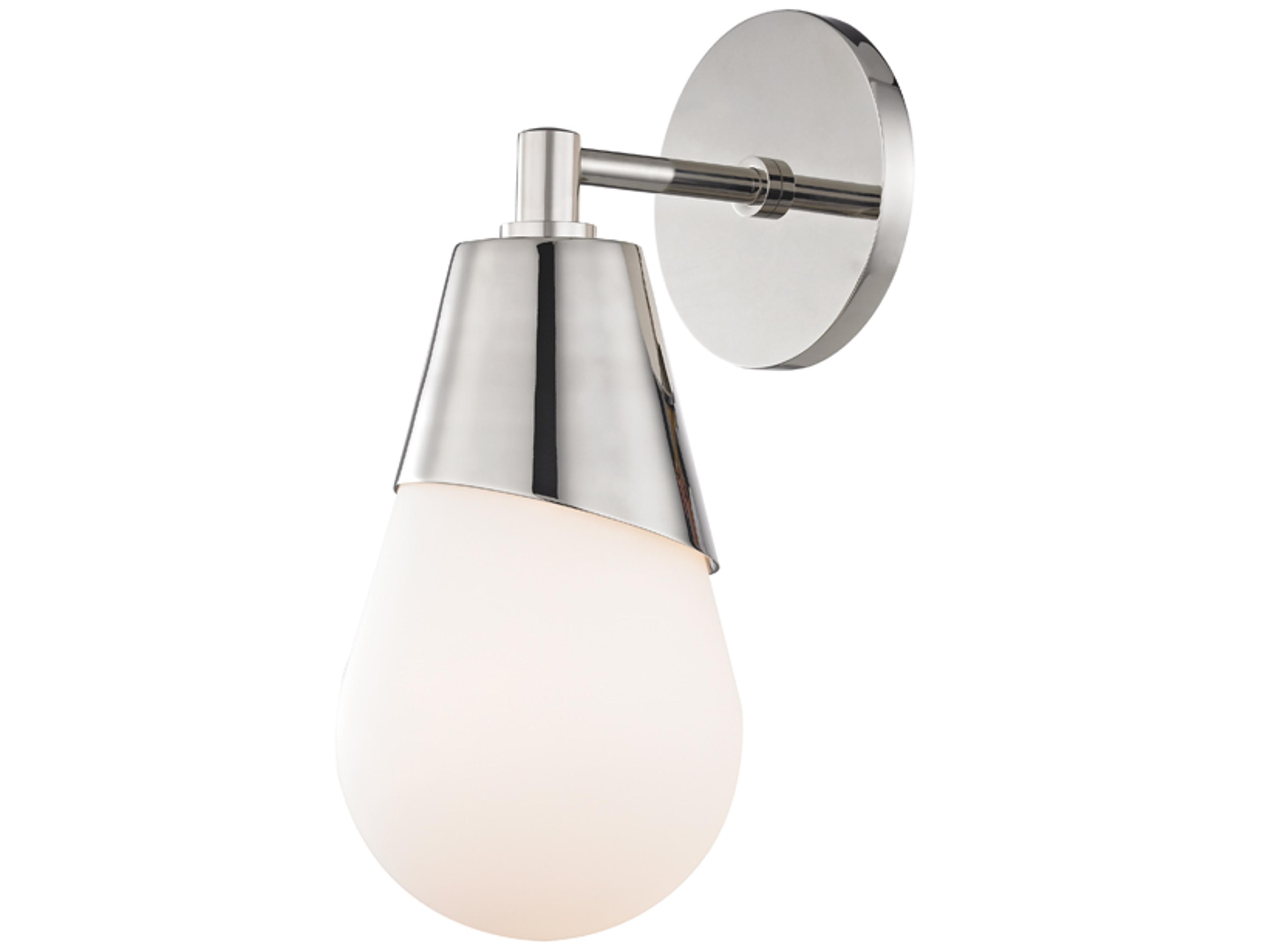 Mitzi Cora 1-Light Polished Nickel Glass Wall Sconce