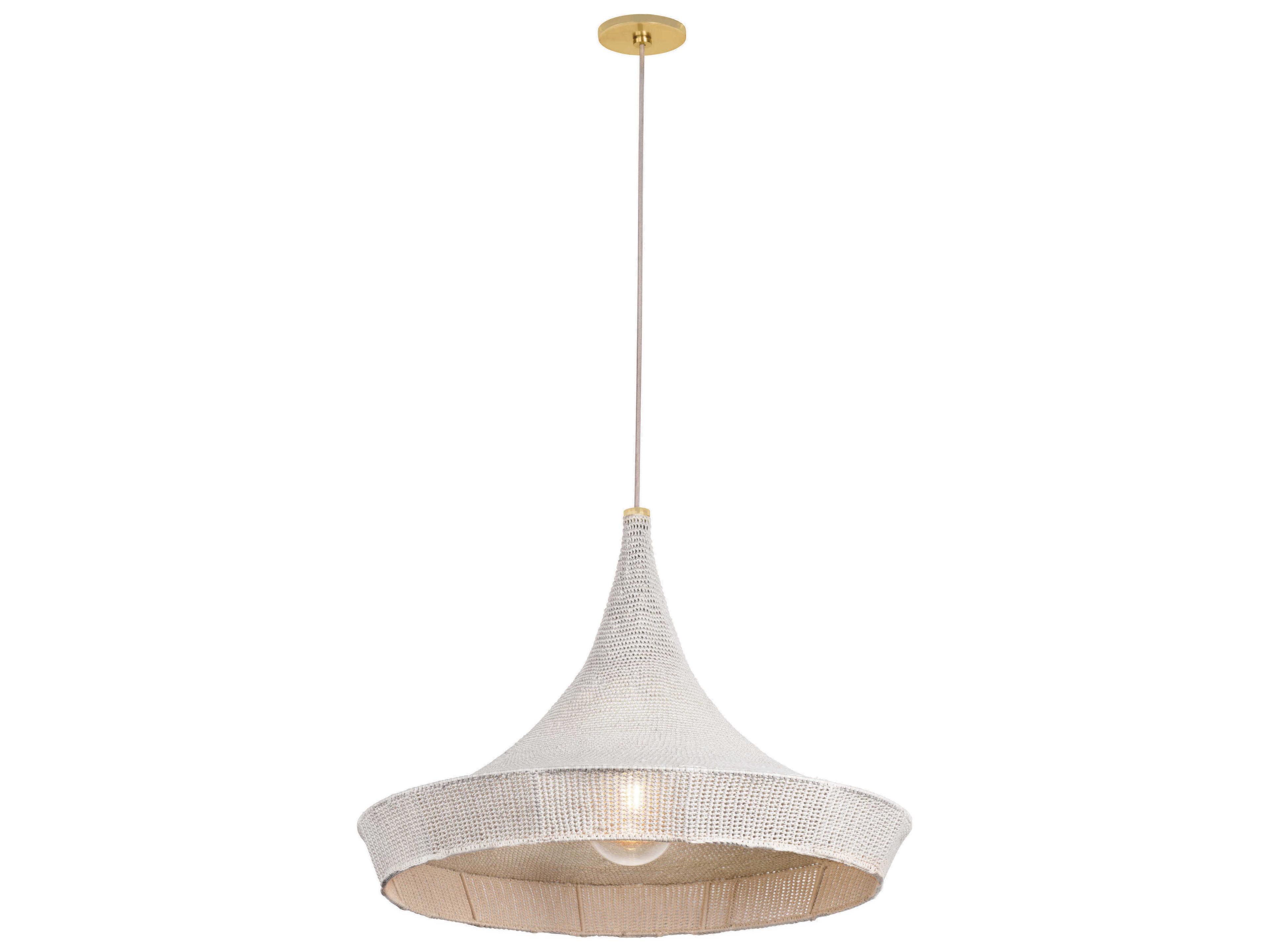 Mitzi Isola 1-Light Aged Brass Round Pendant