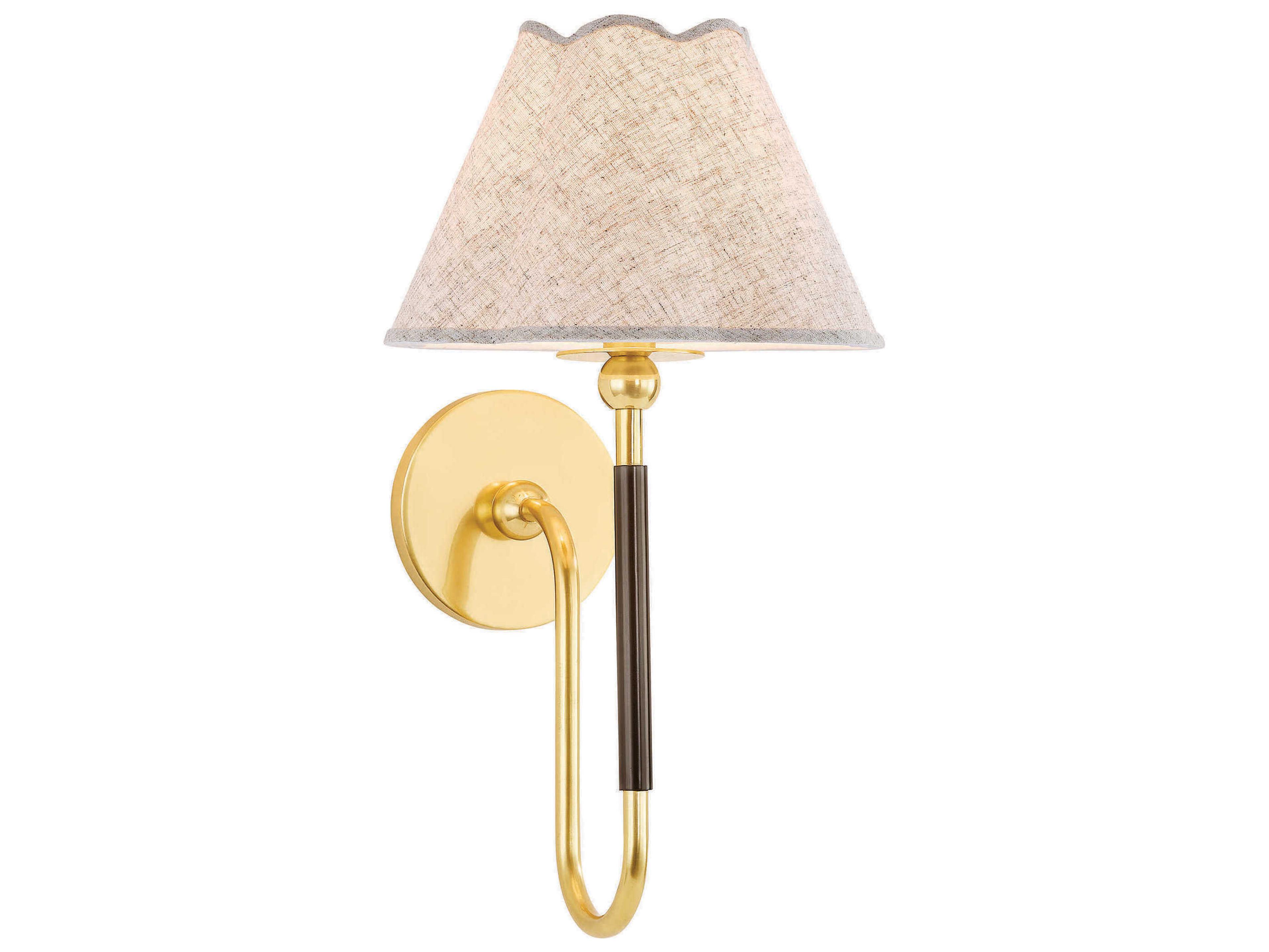Mandy Cheng Janie 1-Light Aged Brass True Bronze Wall Sconce