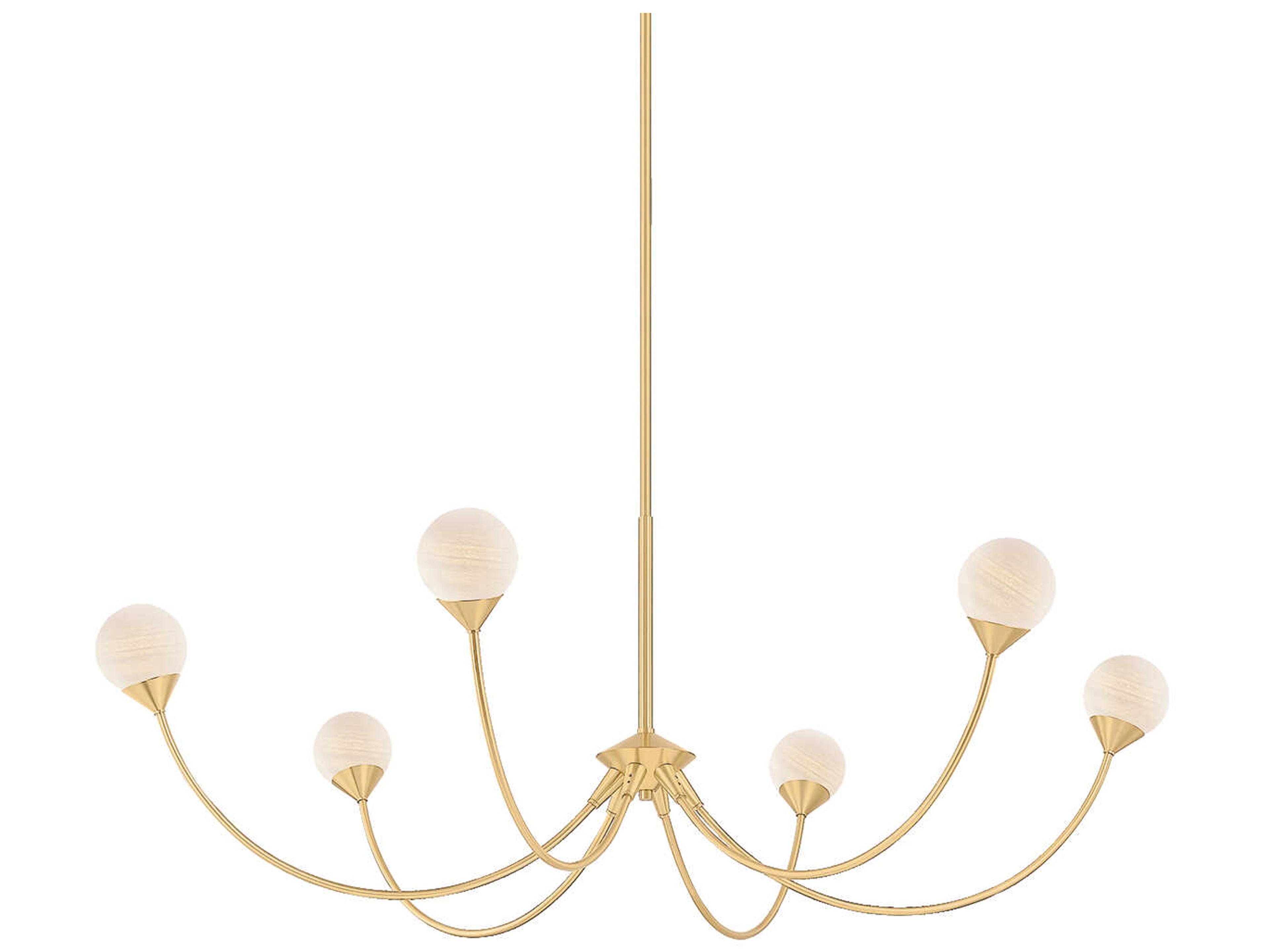 Natasha 6-Light Aged Brass Globe Chandelier