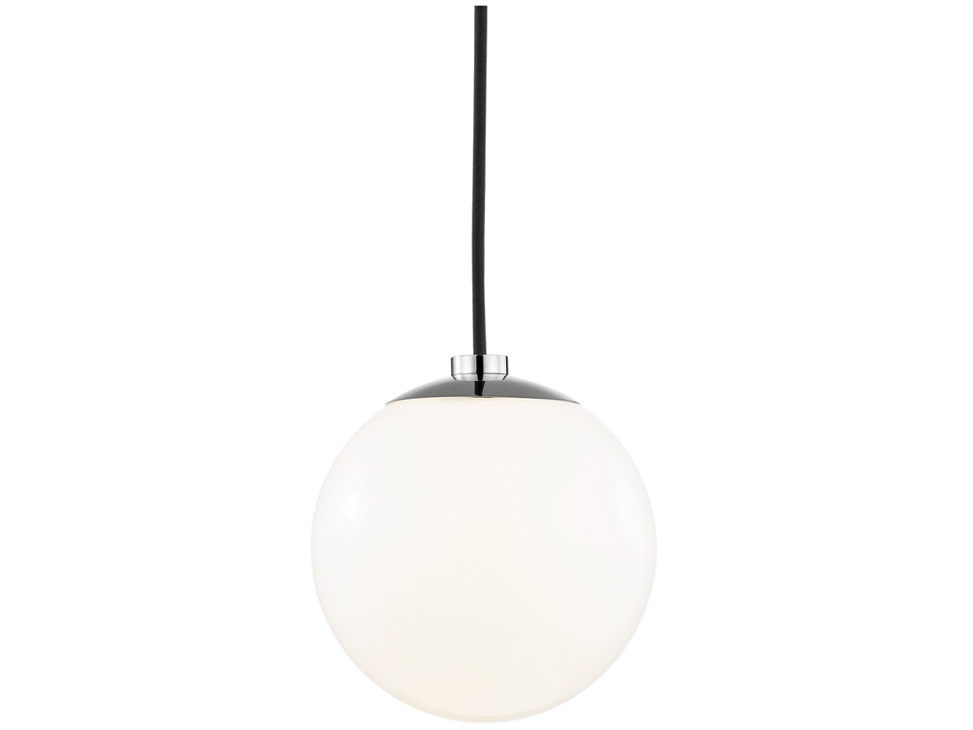 Mitzi Stella 1-Light Polished Nickel White Glass Globe Mini Pendant