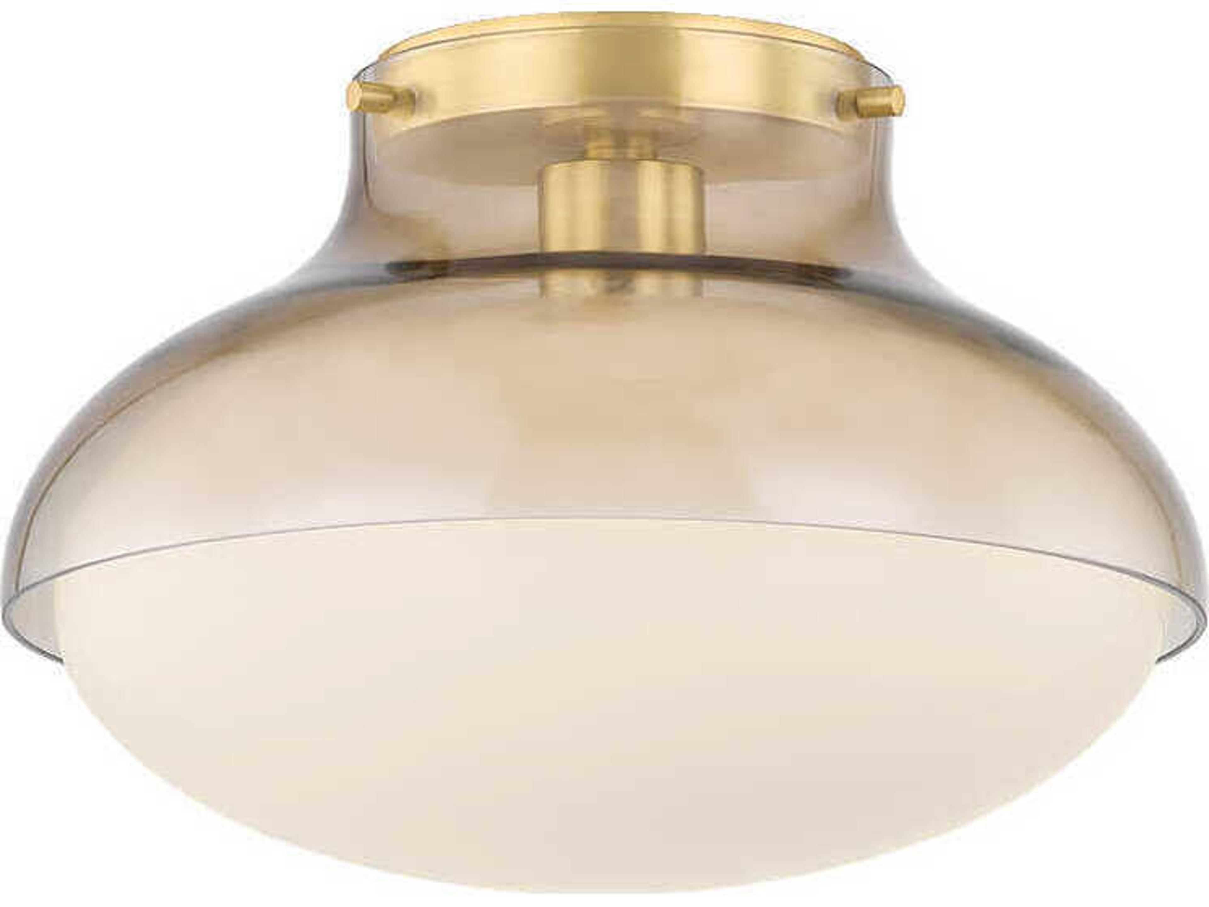 Mitzi Gianna 1-Light Aged Brass Round Flush Mount