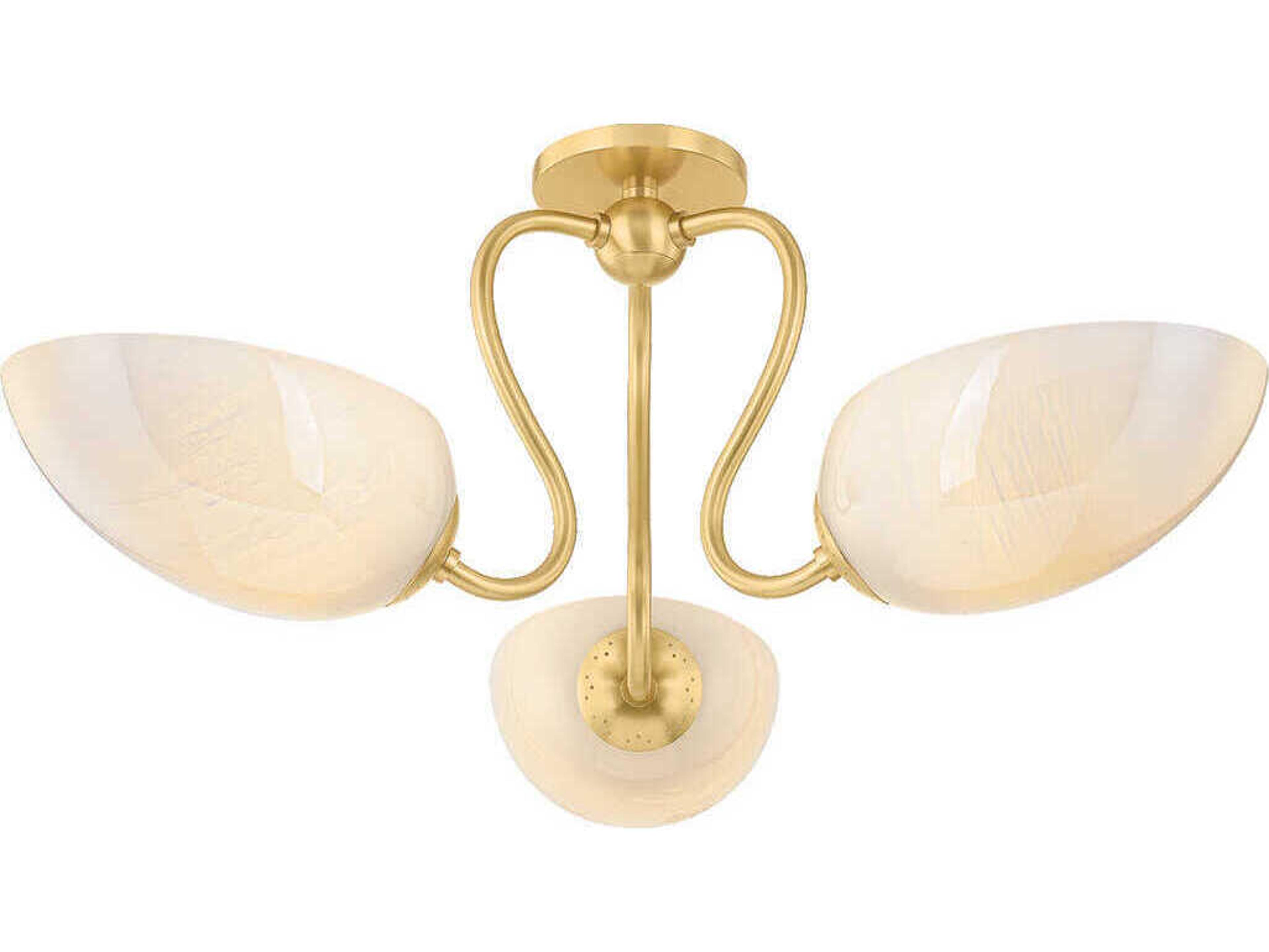 Mitzi Reva 3-Light Aged Brass Semi Flush Mount