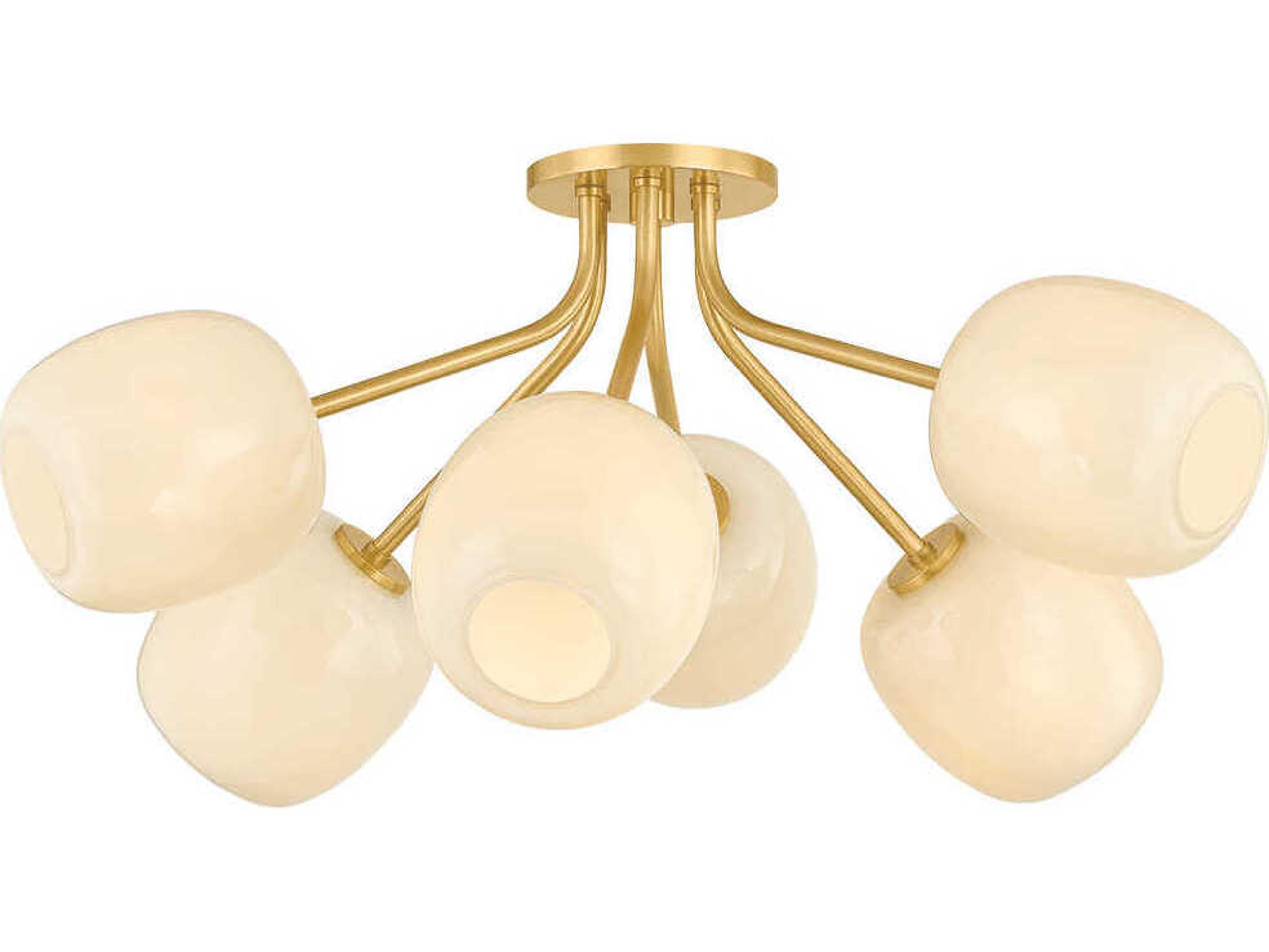 Mitzi Lisette 6-Light Aged Brass Semi Flush Mount