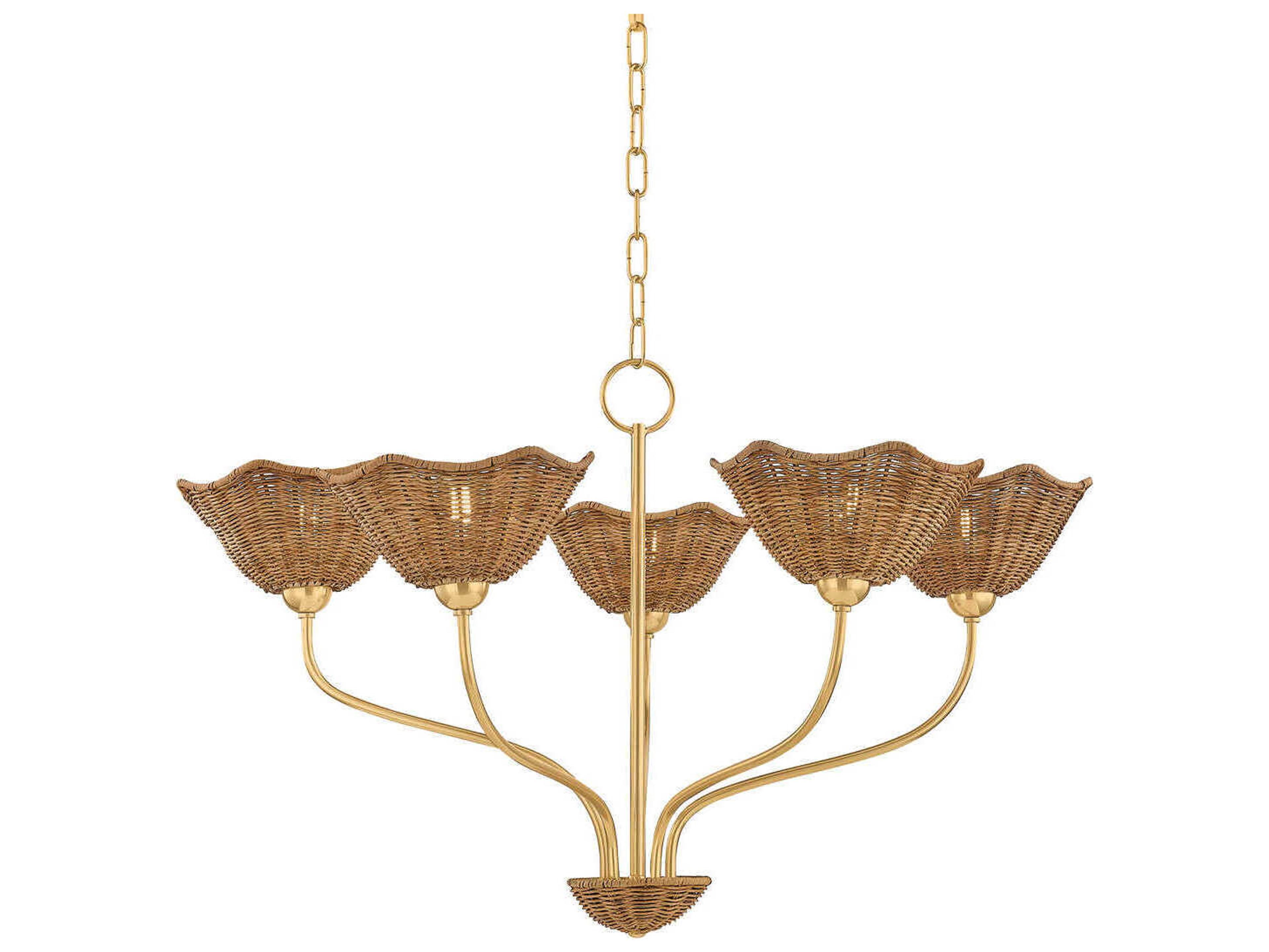 Kehlani 5-Light Aged Brass Chandelier