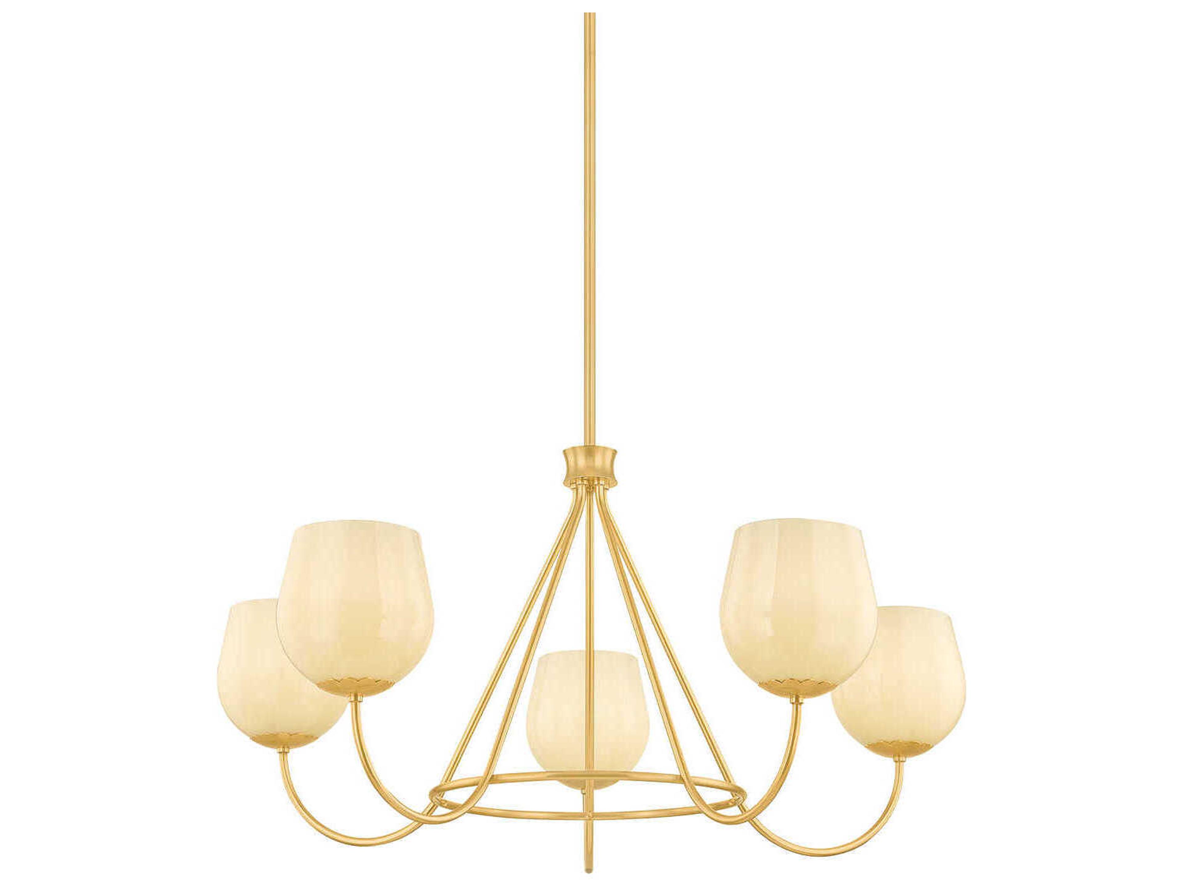 Genevieve 1-Light Aged Brass Chandelier