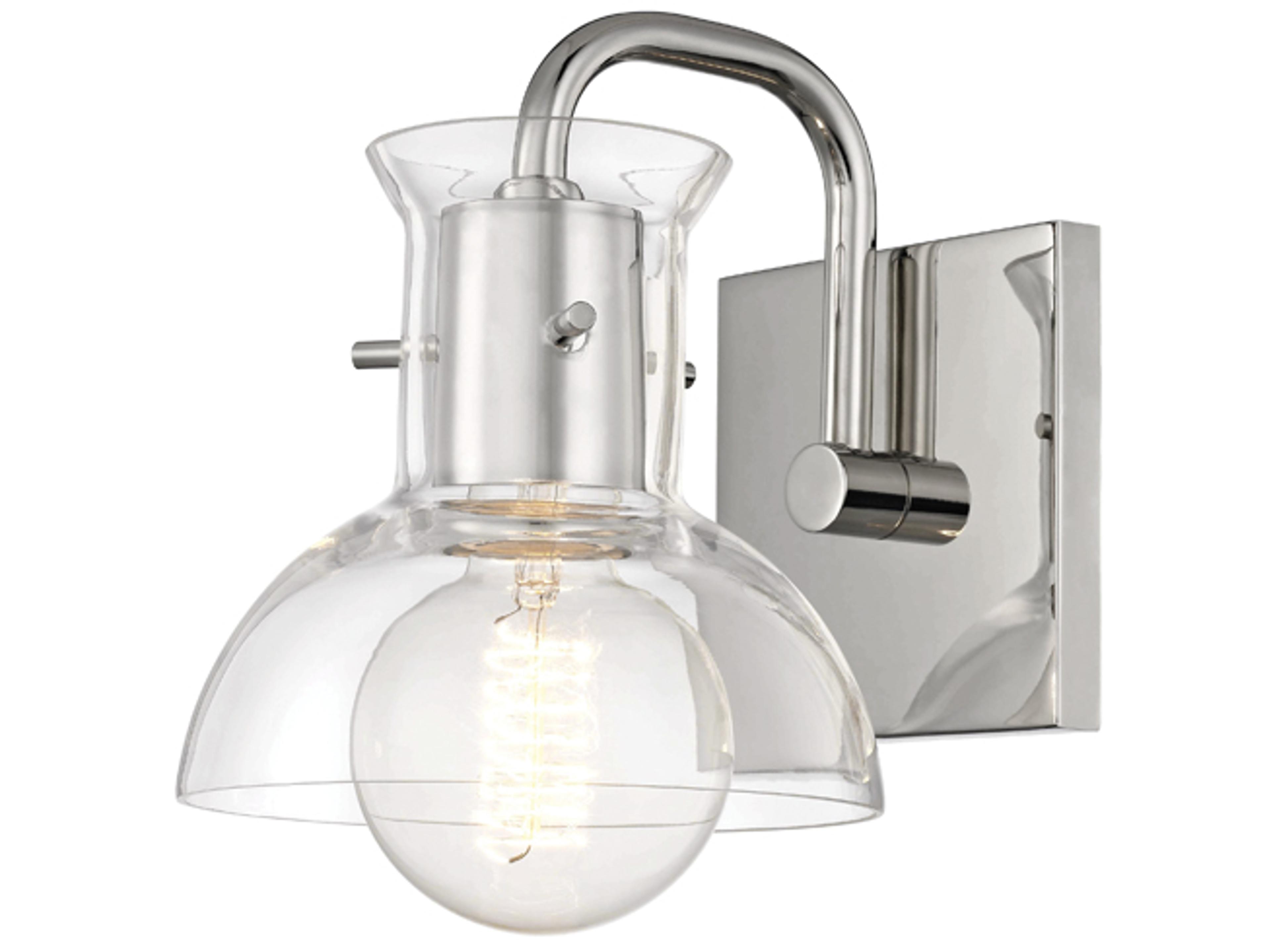 Mitzi Riley 1-Light Polished Nickel Glass Wall Sconce