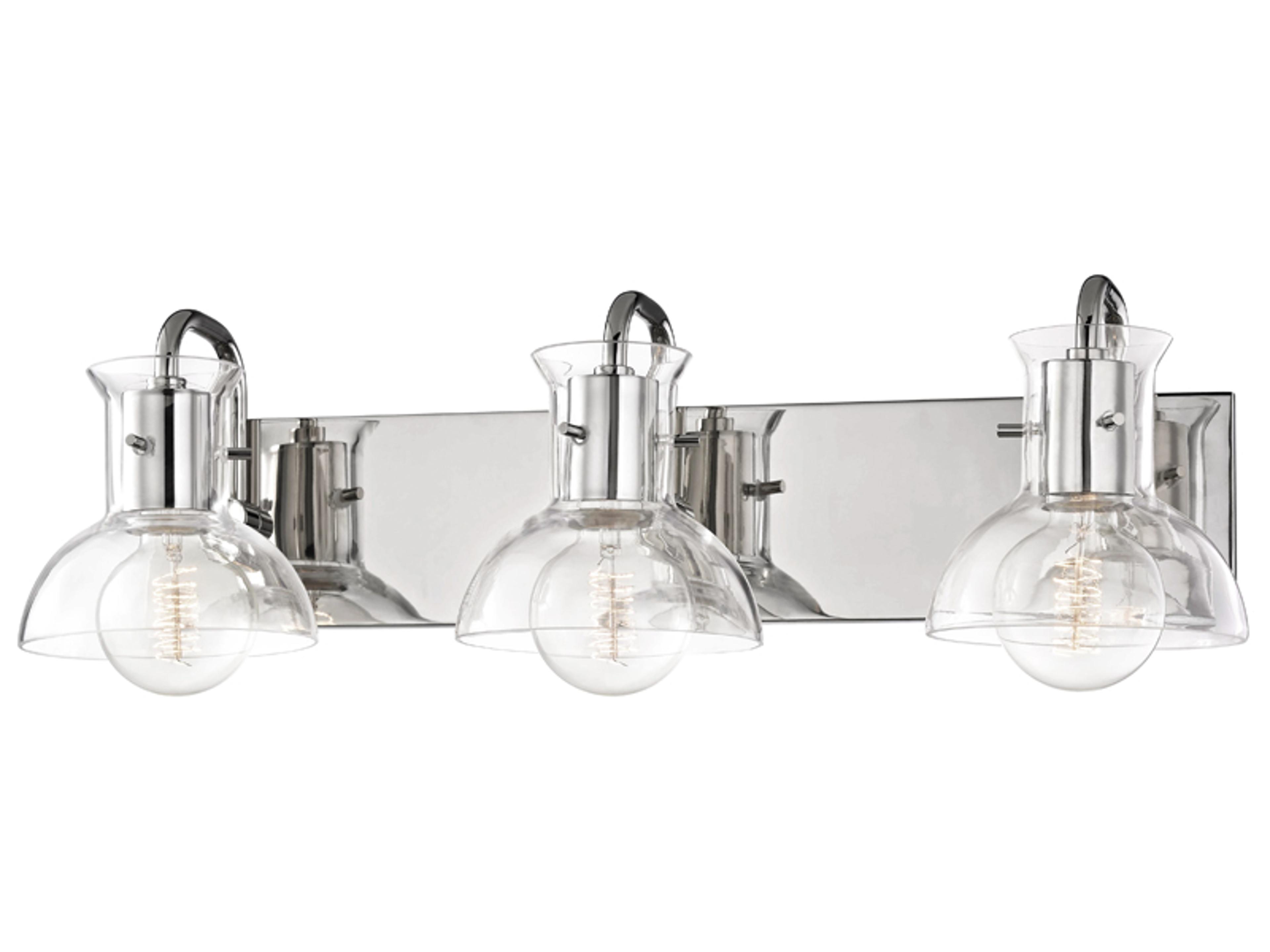 Mitzi Riley 3-Light Polished Nickel Glass Vanity Light
