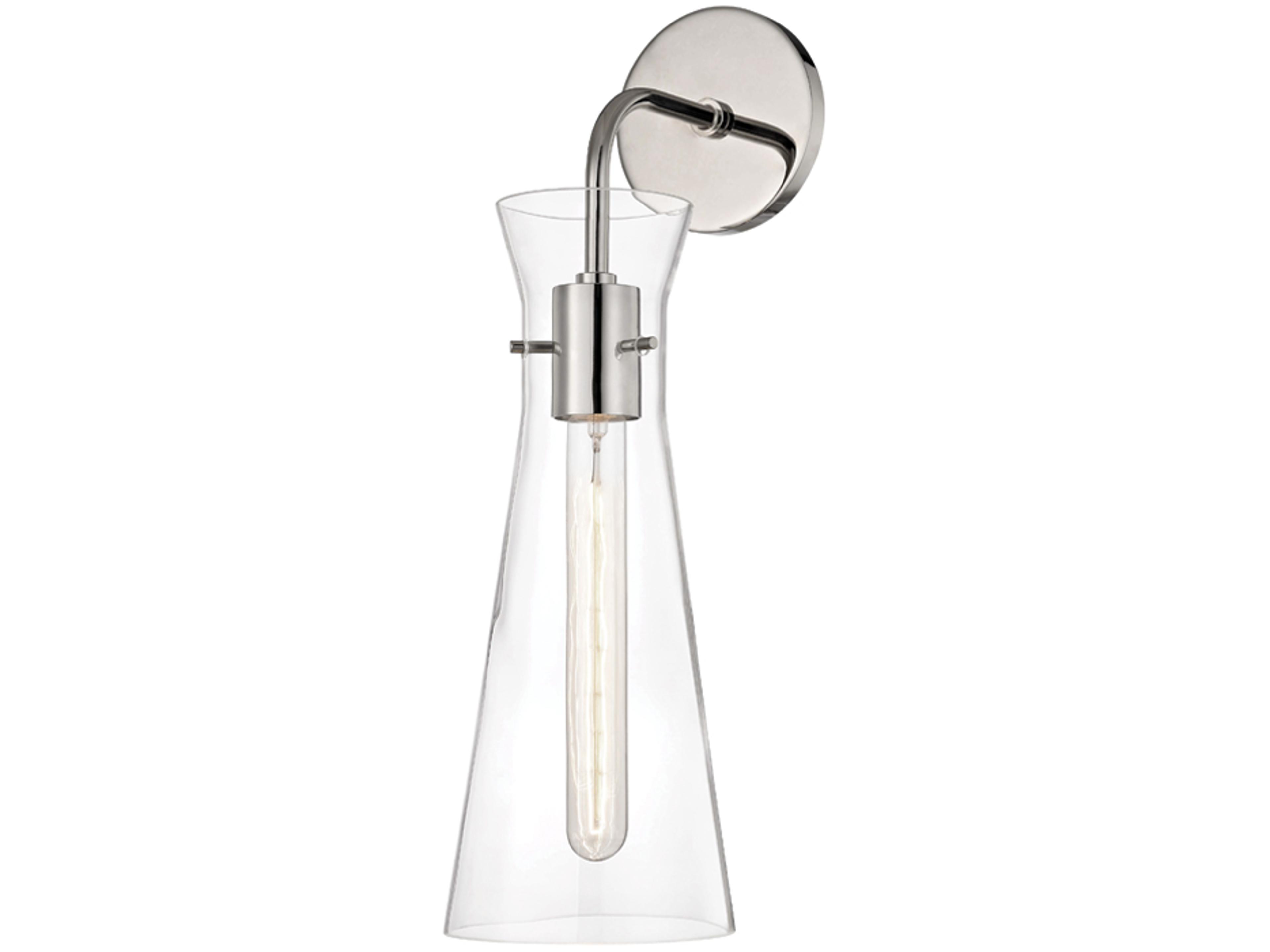 Mitzi Anya 1-Light Polished Nickel Glass Wall Sconce