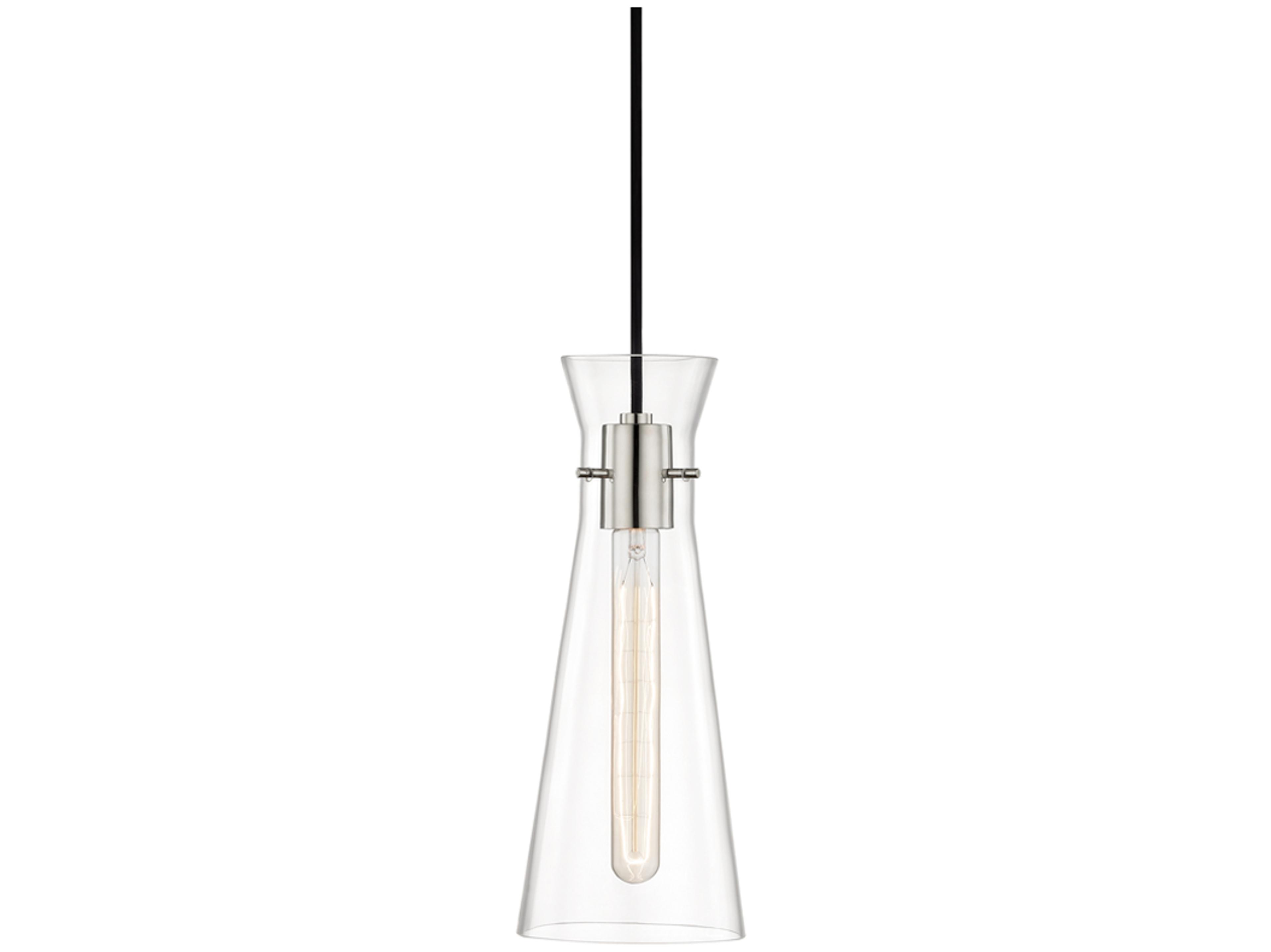 Mitzi Anya 1-Light Polished Nickel Glass Mini Pendant