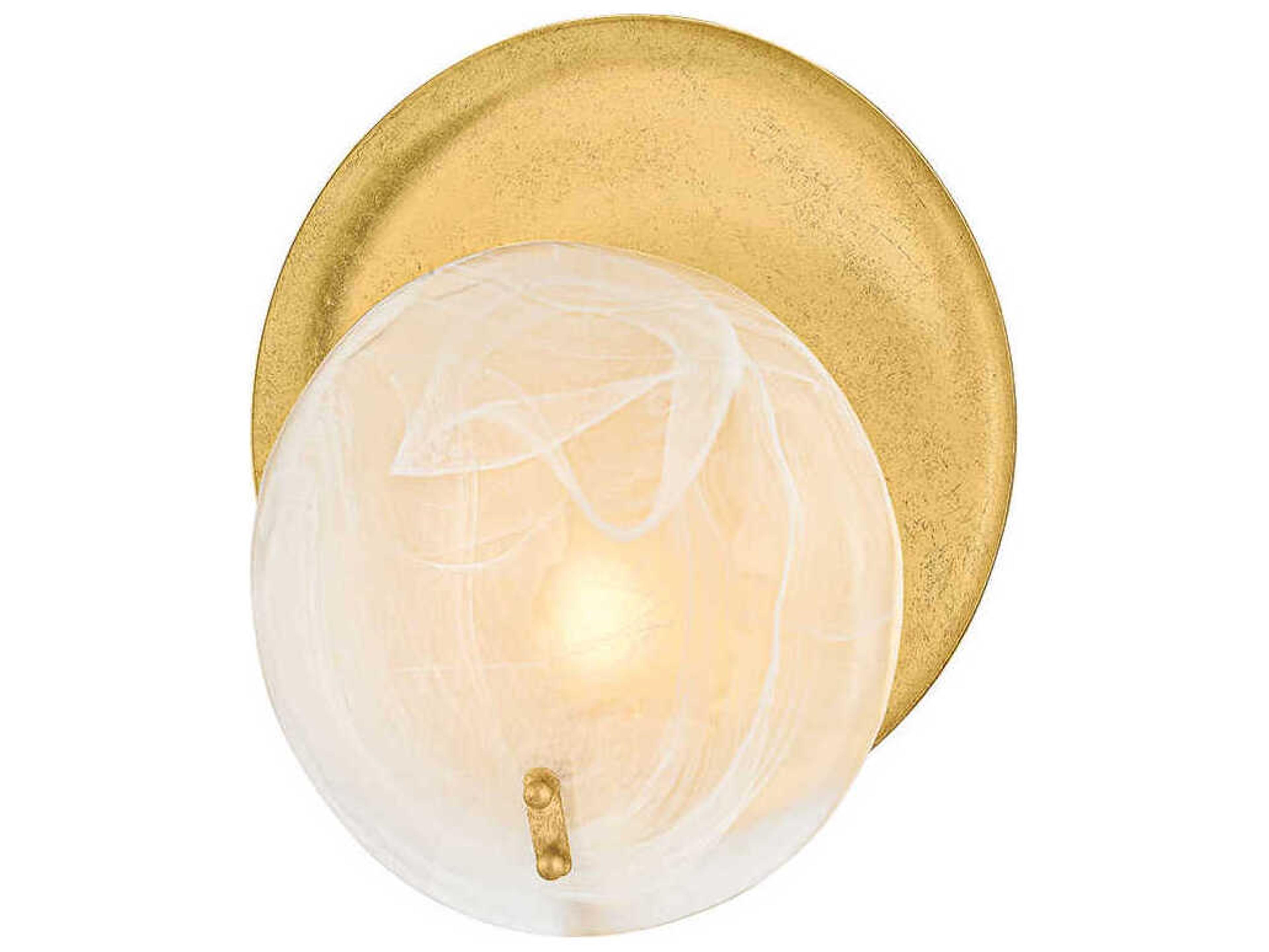 Shanette 1-Light Vintage Gold Leaf Wall Sconce