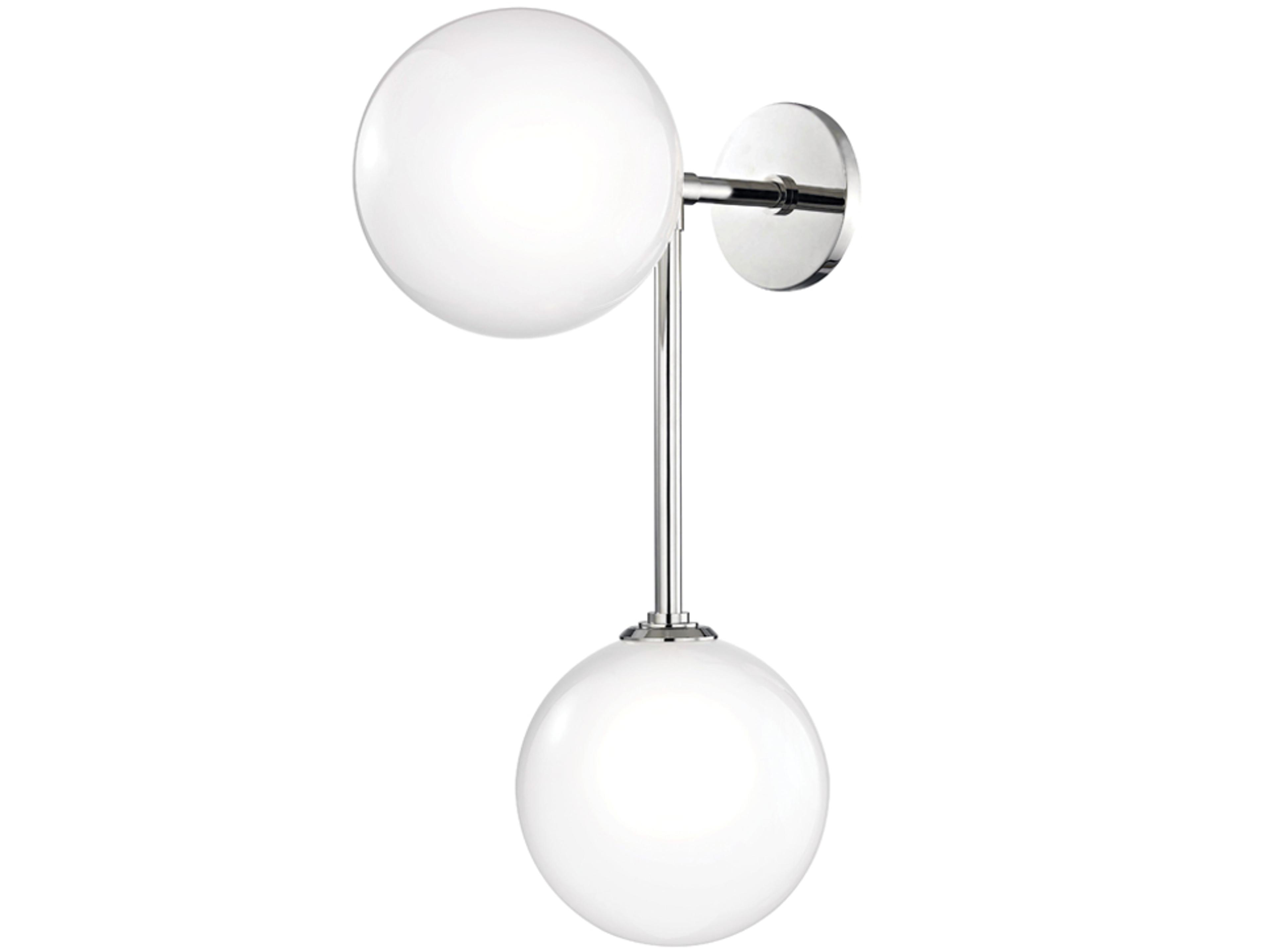 Mitzi Ashleigh 2-Light Polished Nickel Glass LED Wall Sconce