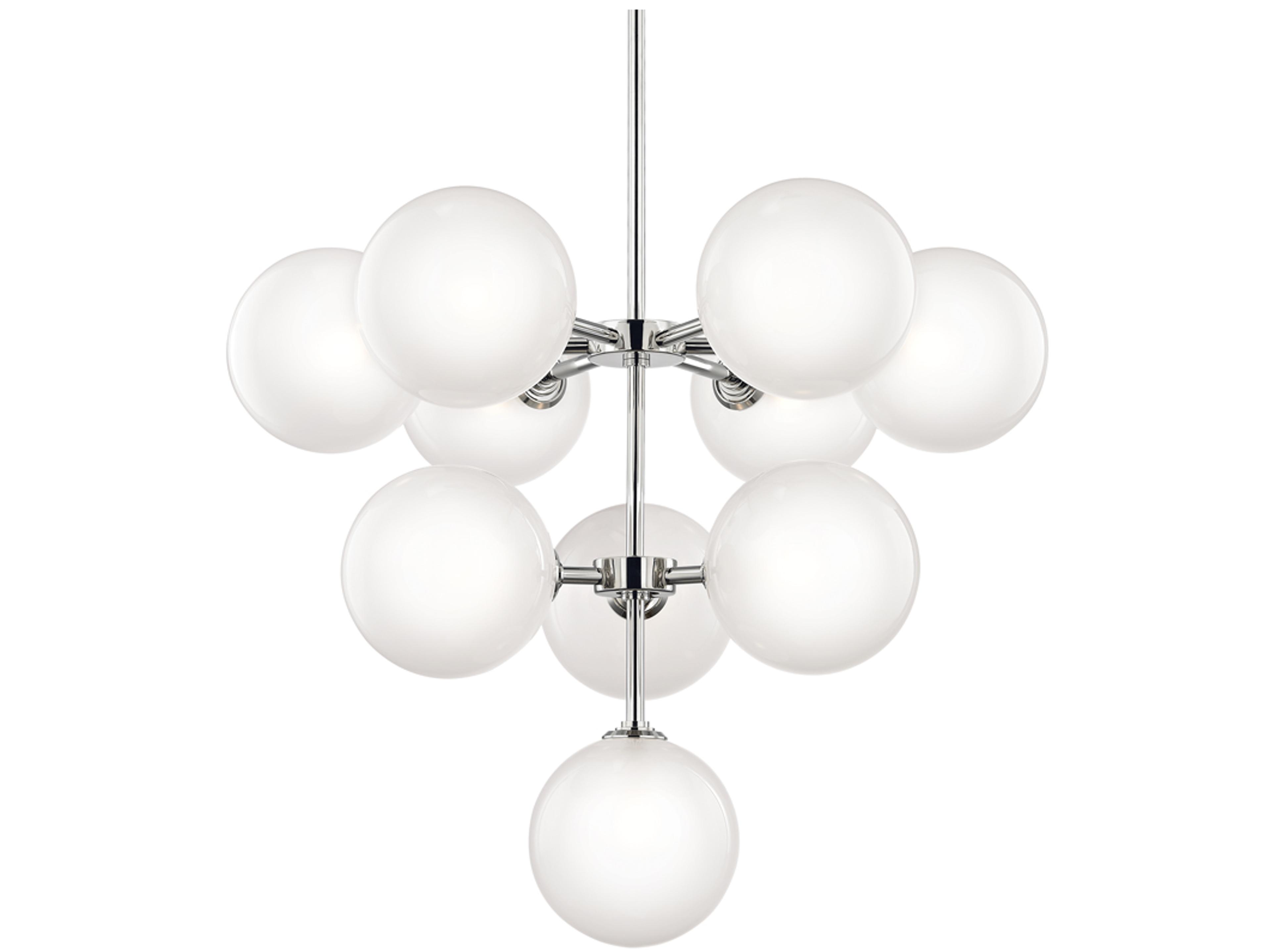 Mitzi Ashleigh 10-Light Polished Nickel Glass LED Globe Pendant