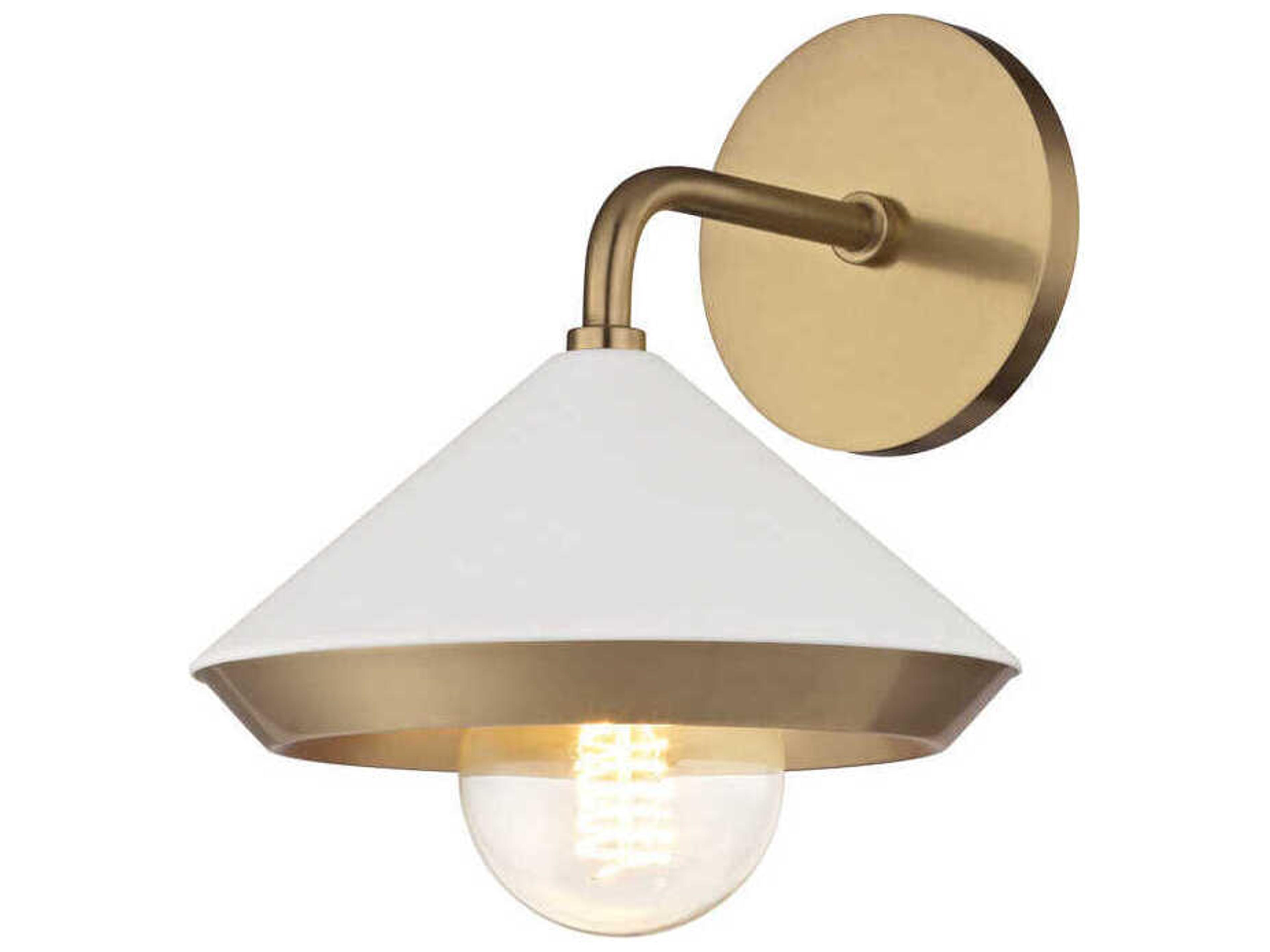 Mitzi Marnie 1-Light Aged Brass Soft Off White Wall Sconce