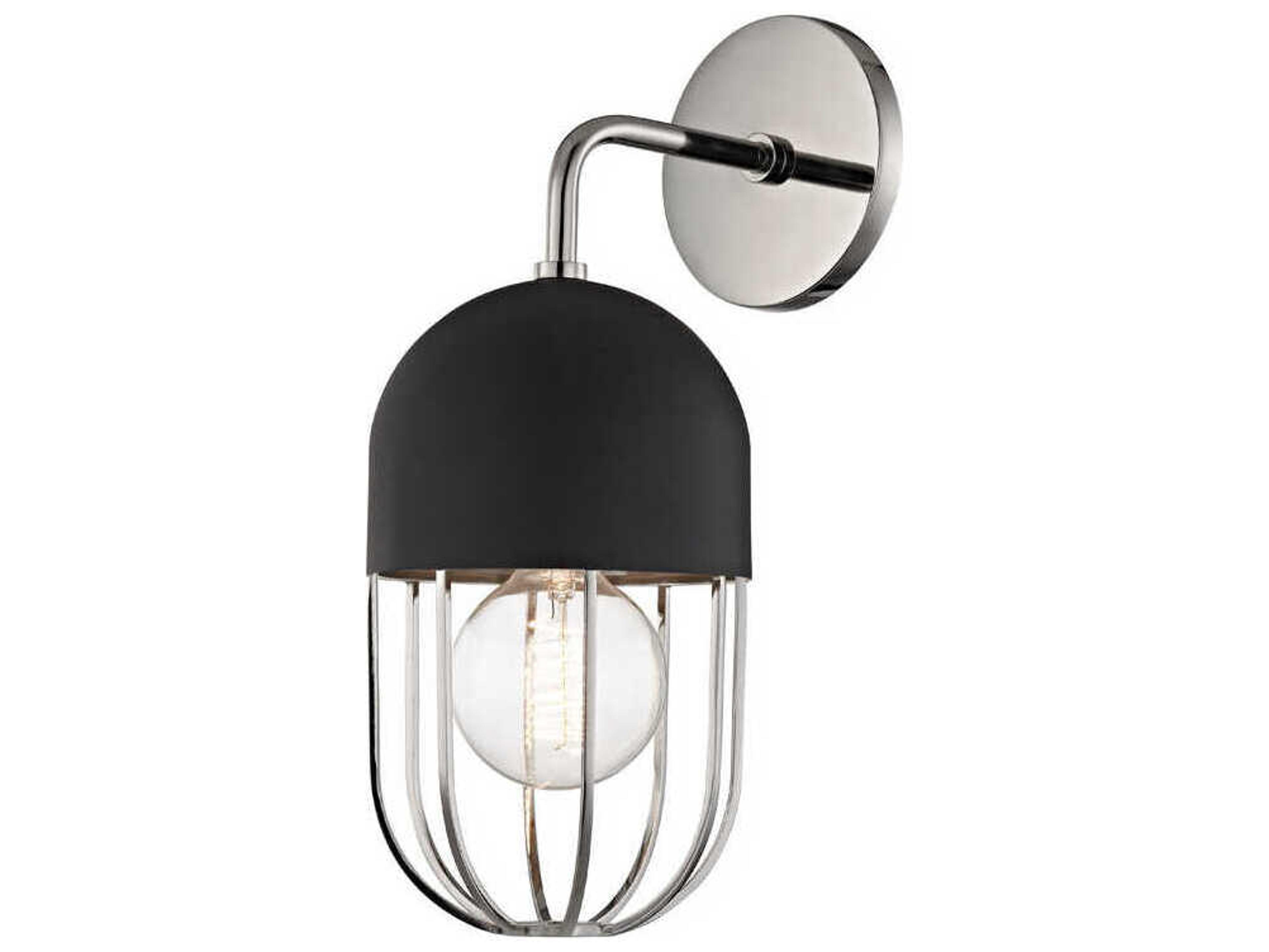 Mitzi Haley 1-Light Polished Nickel Black Wall Sconce