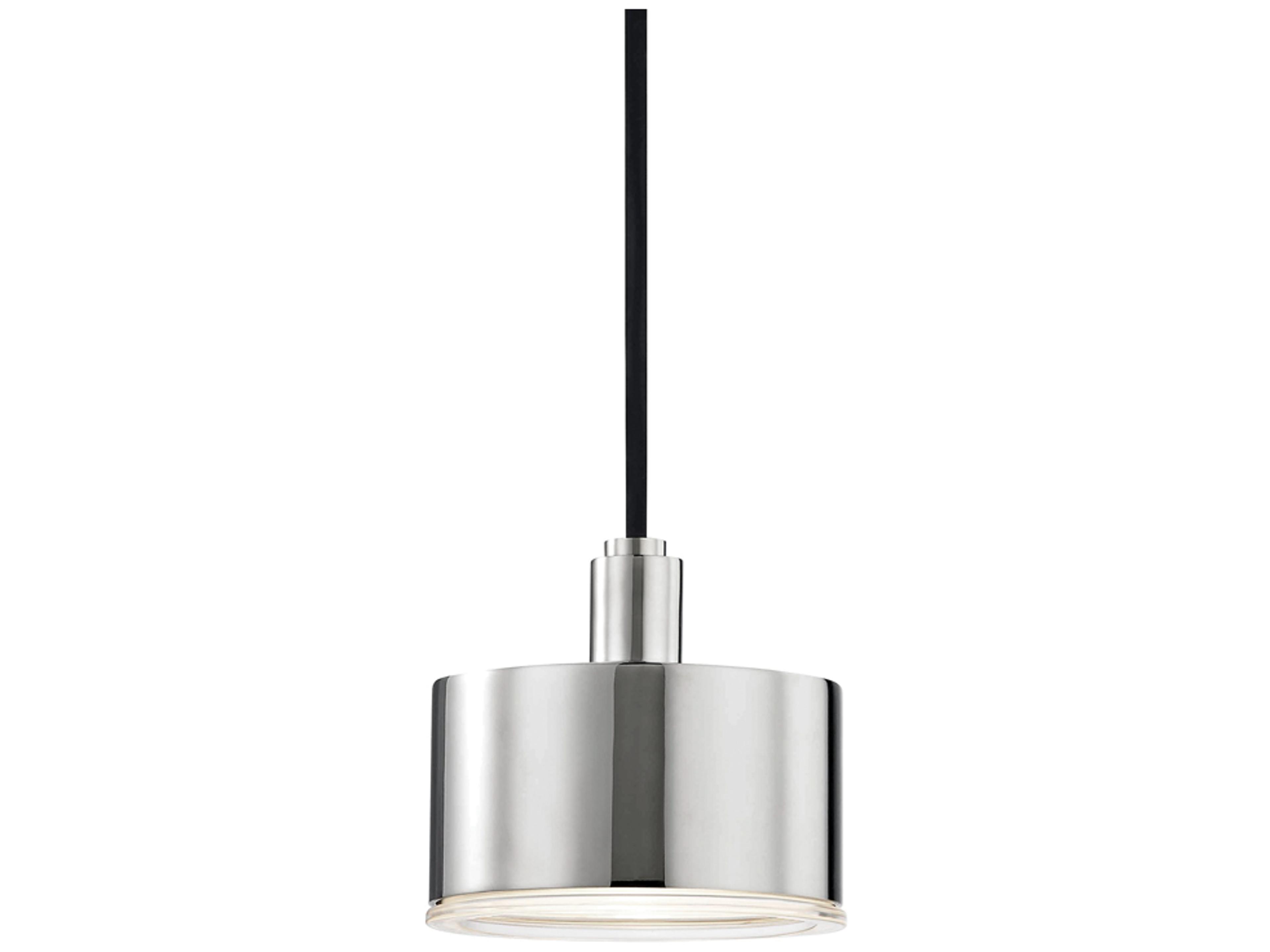Mitzi Nora 1-Light Polished Nickel Clear Glass LED Drum Mini Pendant