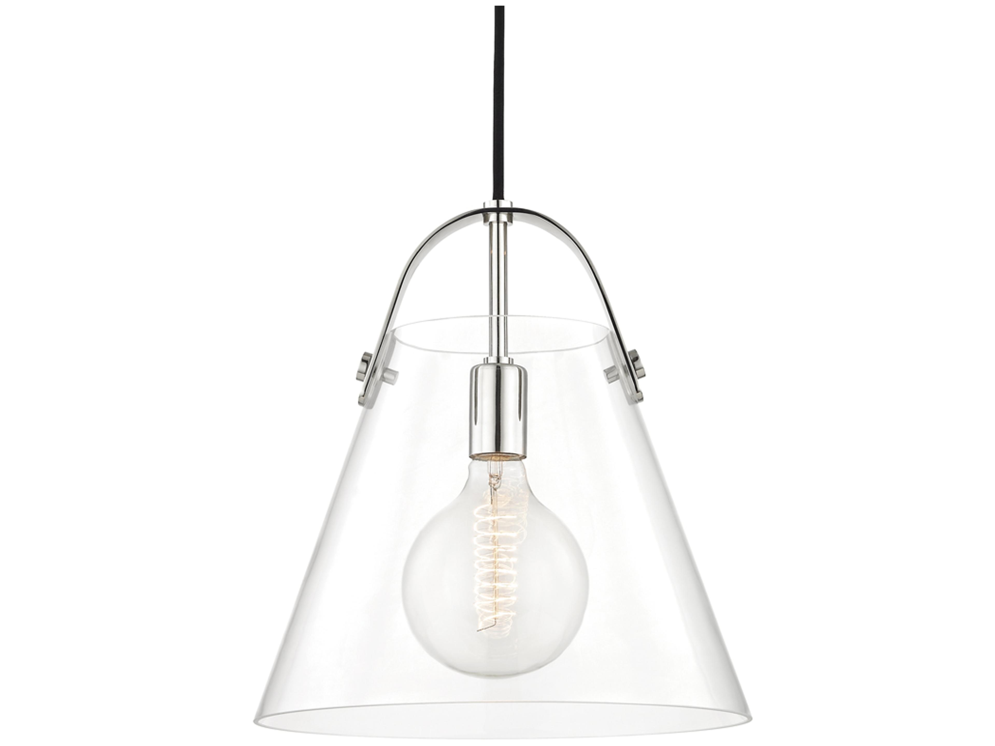 Mitzi Karin 1-Light Polished Nickel Clear Glass Pendant