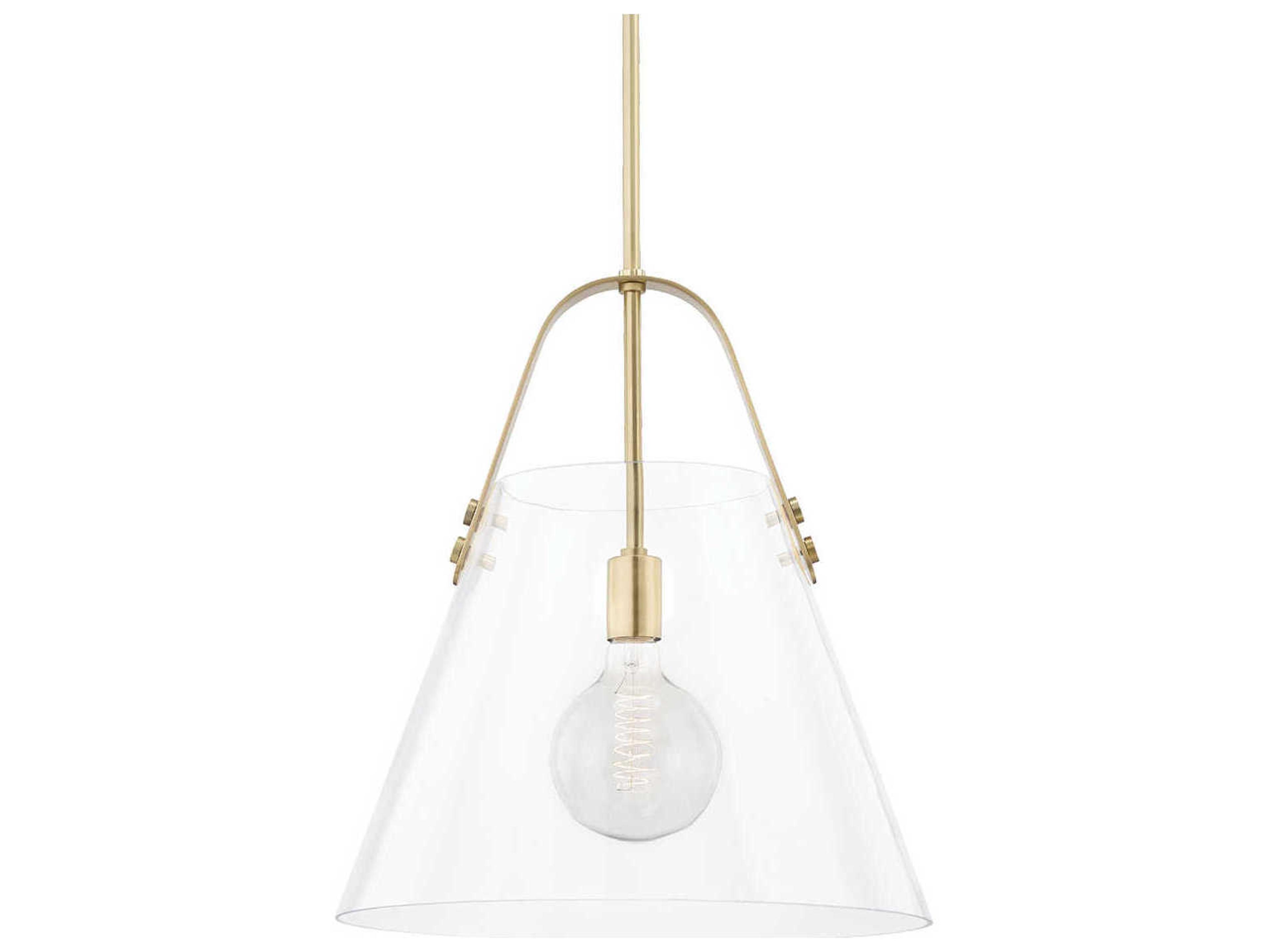 Mitzi Karin 1-Light Aged Brass Clear Glass Pendant