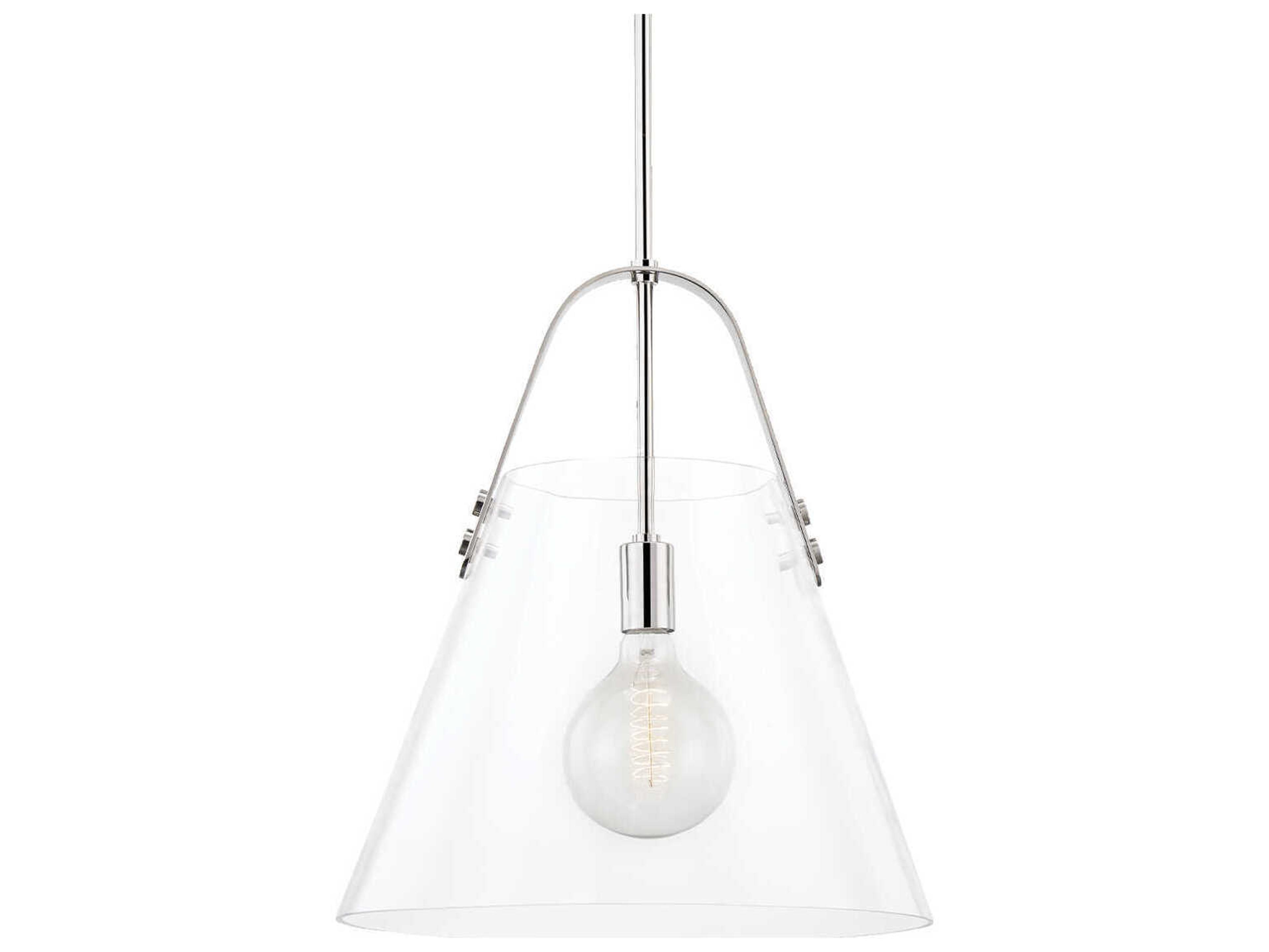 Mitzi Karin 1-Light Polished Nickel Clear Glass Pendant