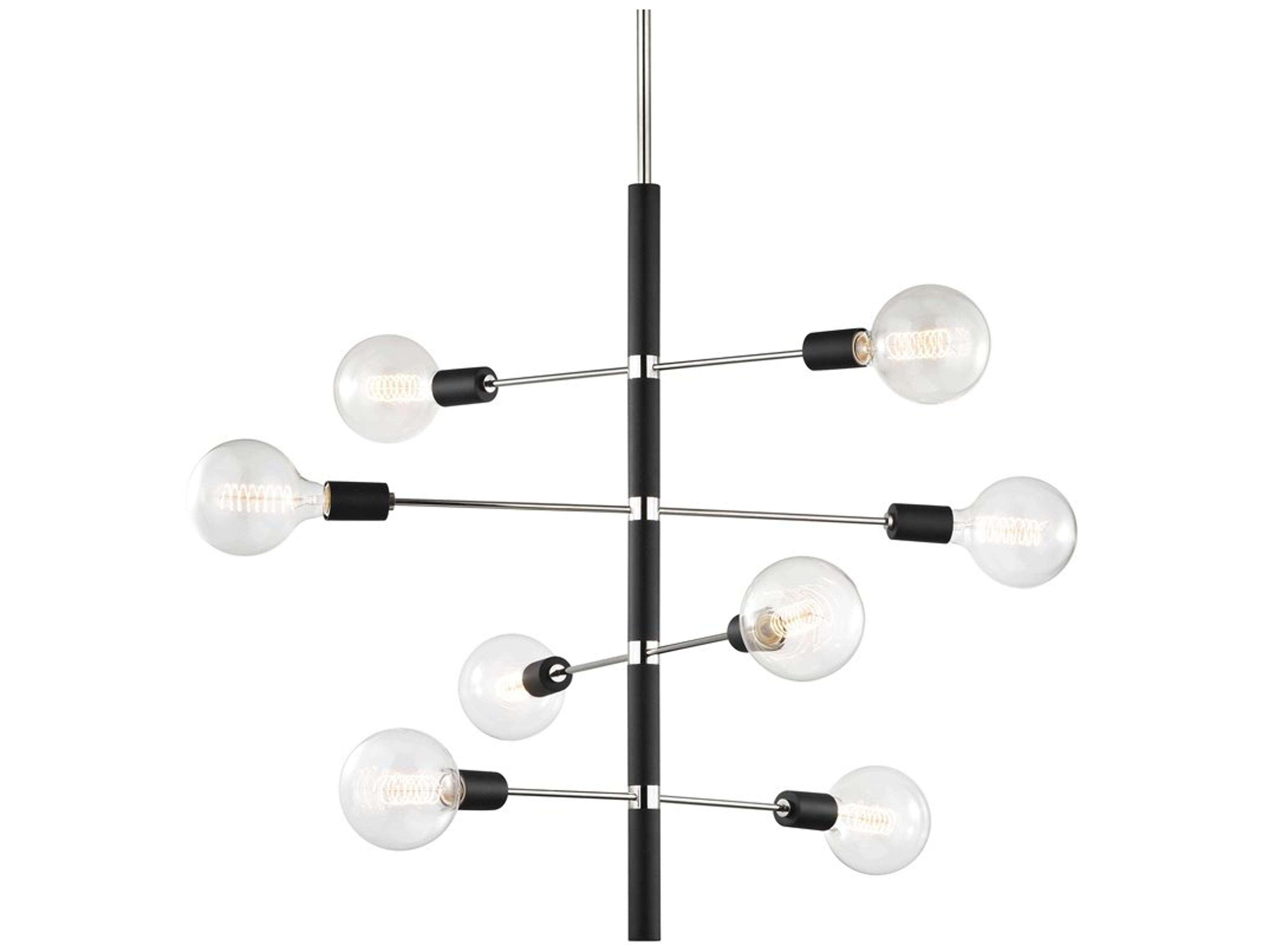 Mitzi Astrid 8-Light Polished Nickel Black Linear Pendant