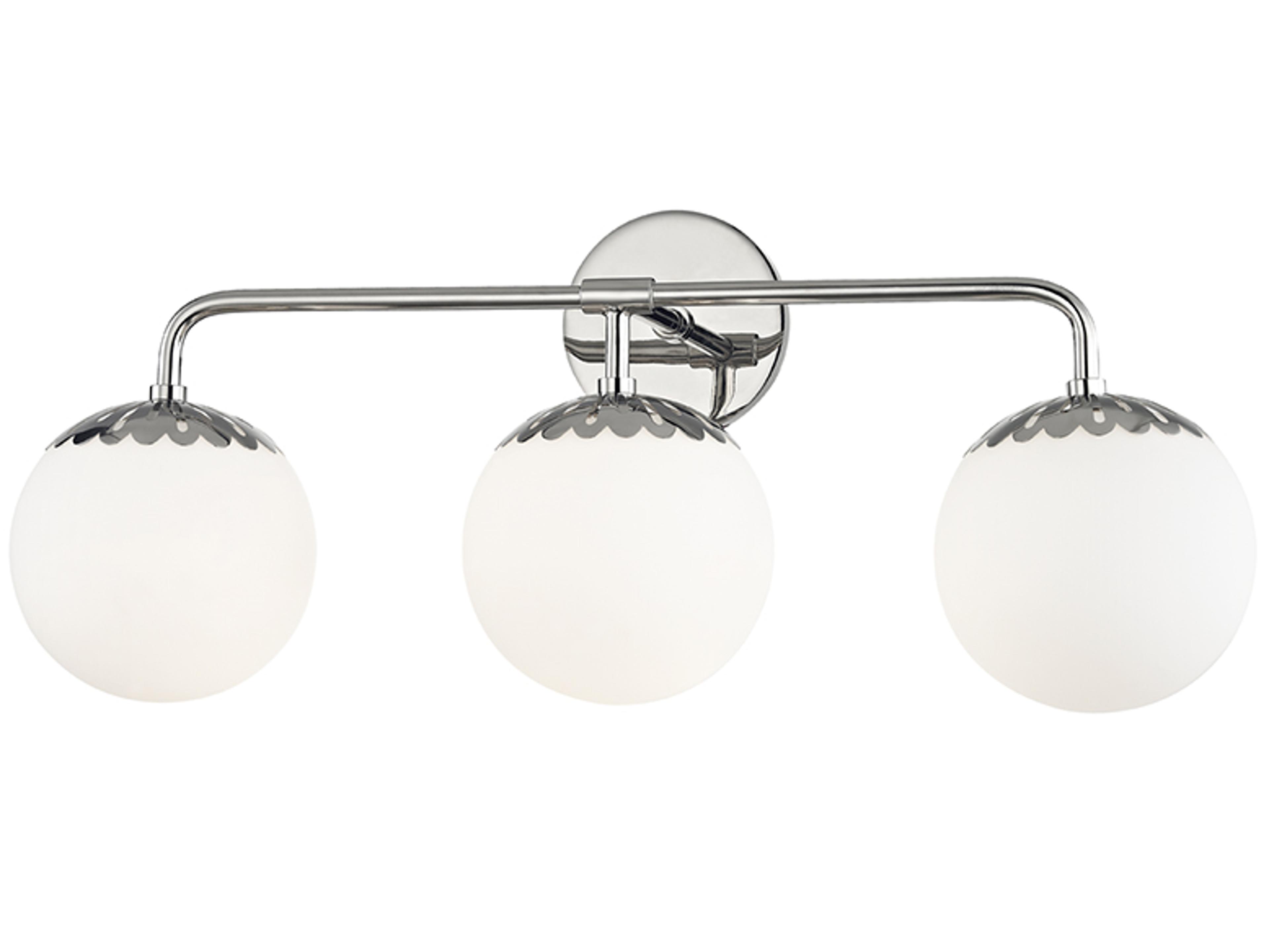 Mitzi Paige 3-Light Polished Nickel White Glass Vanity Light