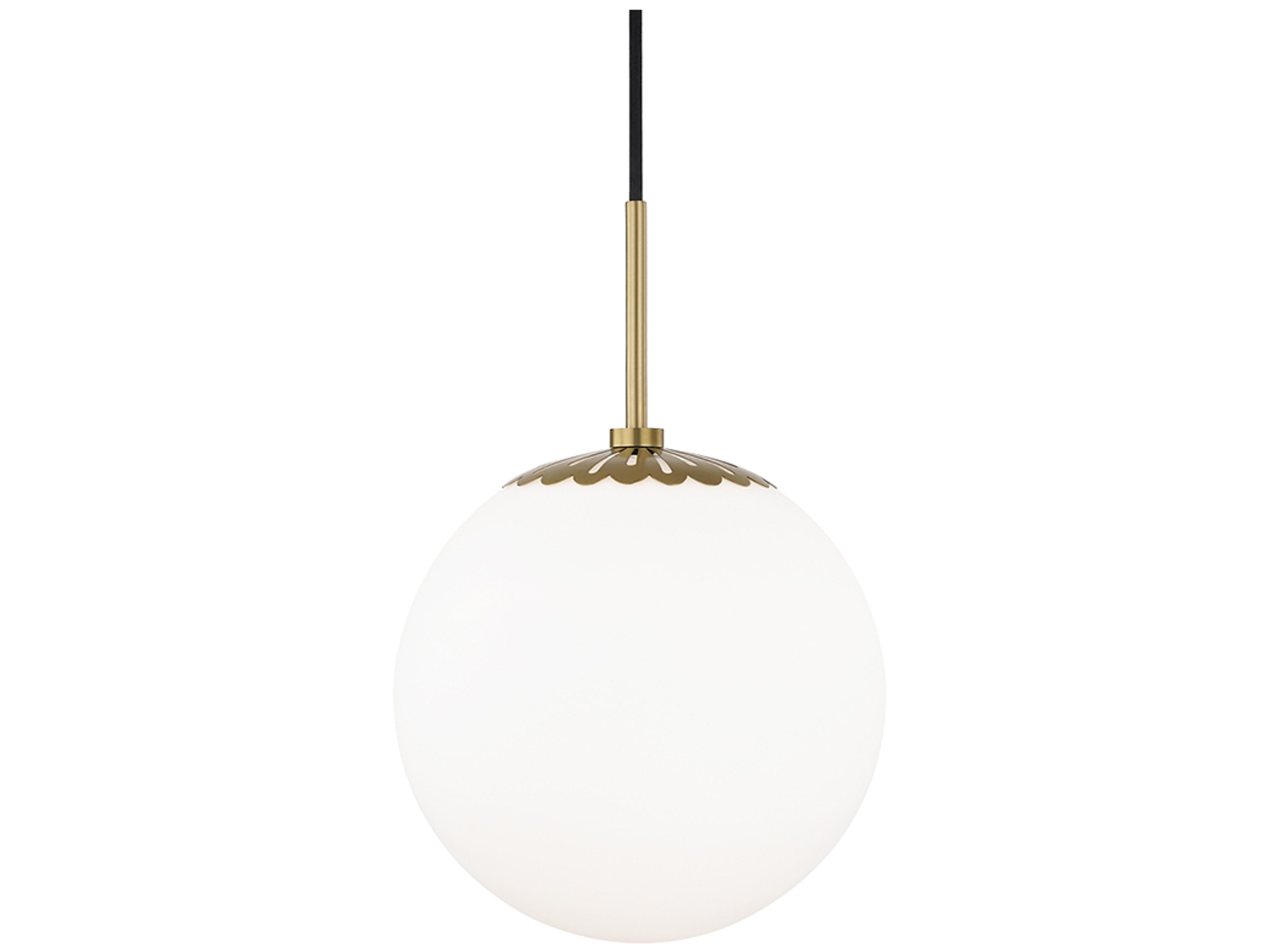 Mitzi Paige 1-Light Aged Brass Glass Globe Mini Pendant