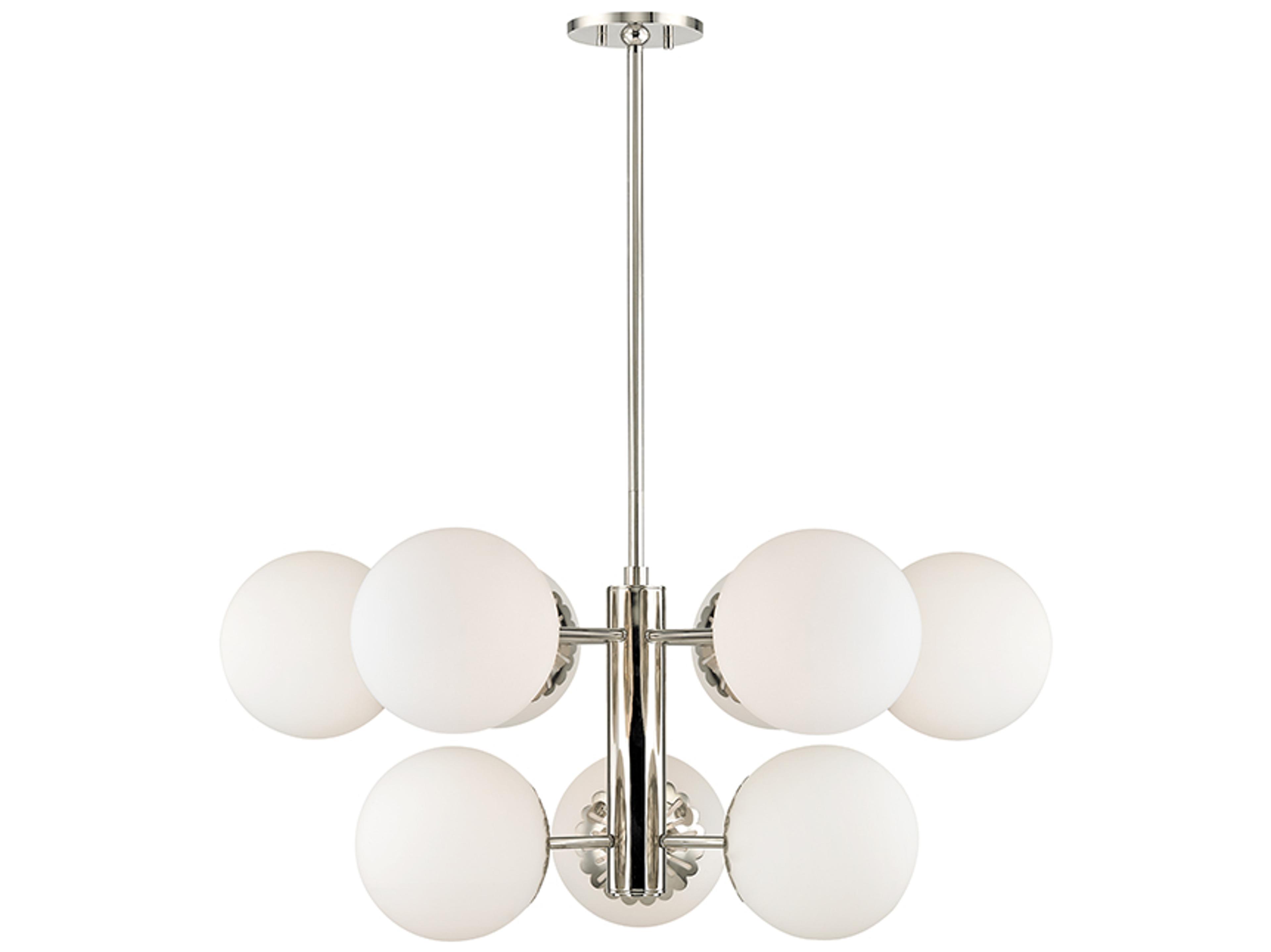 Mitzi Paige 9-Light Polished Nickel Glass Globe Chandelier