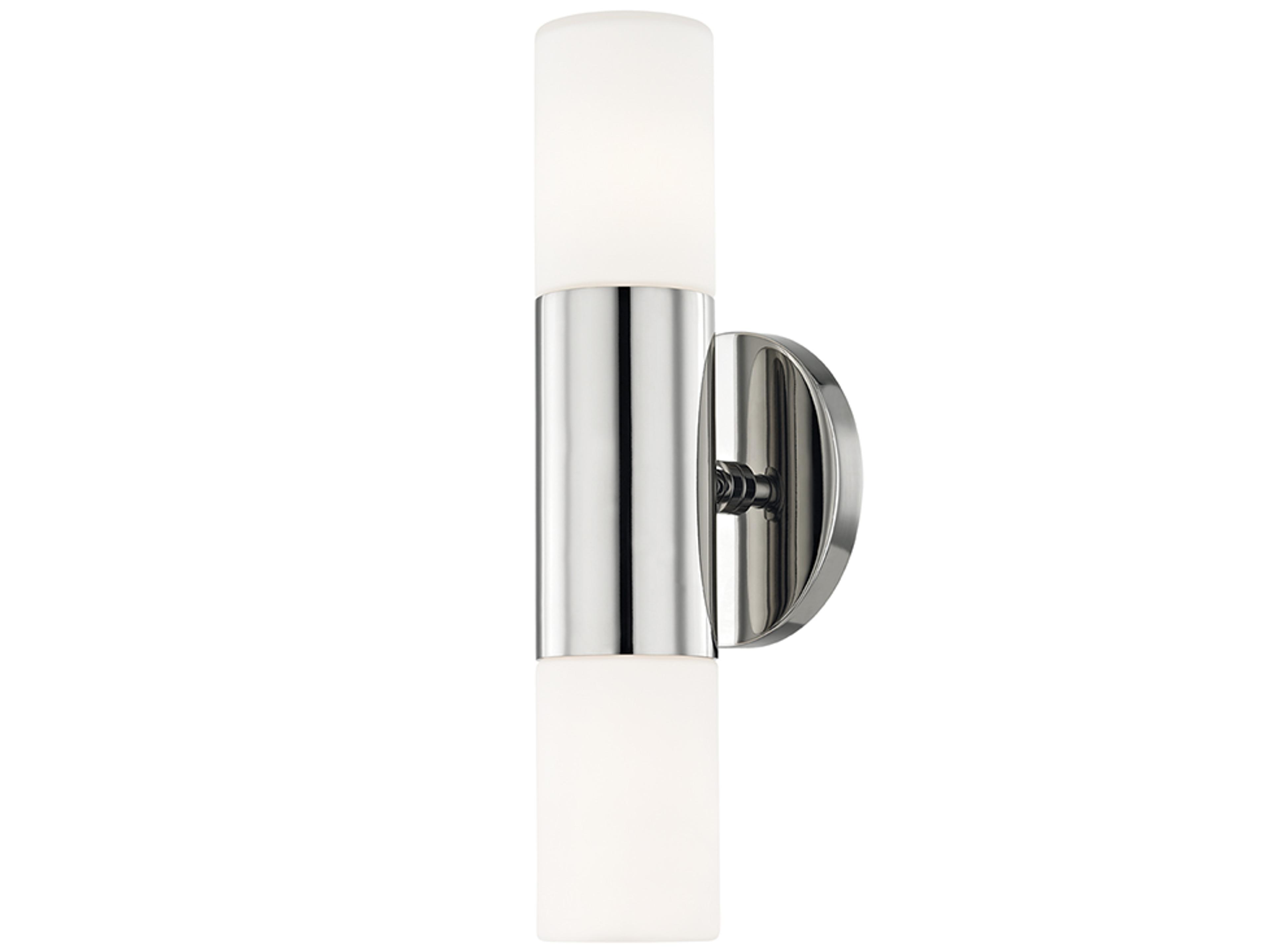 Mitzi Lola 2-Light Polished Nickel White Glass LED Wall Sconce