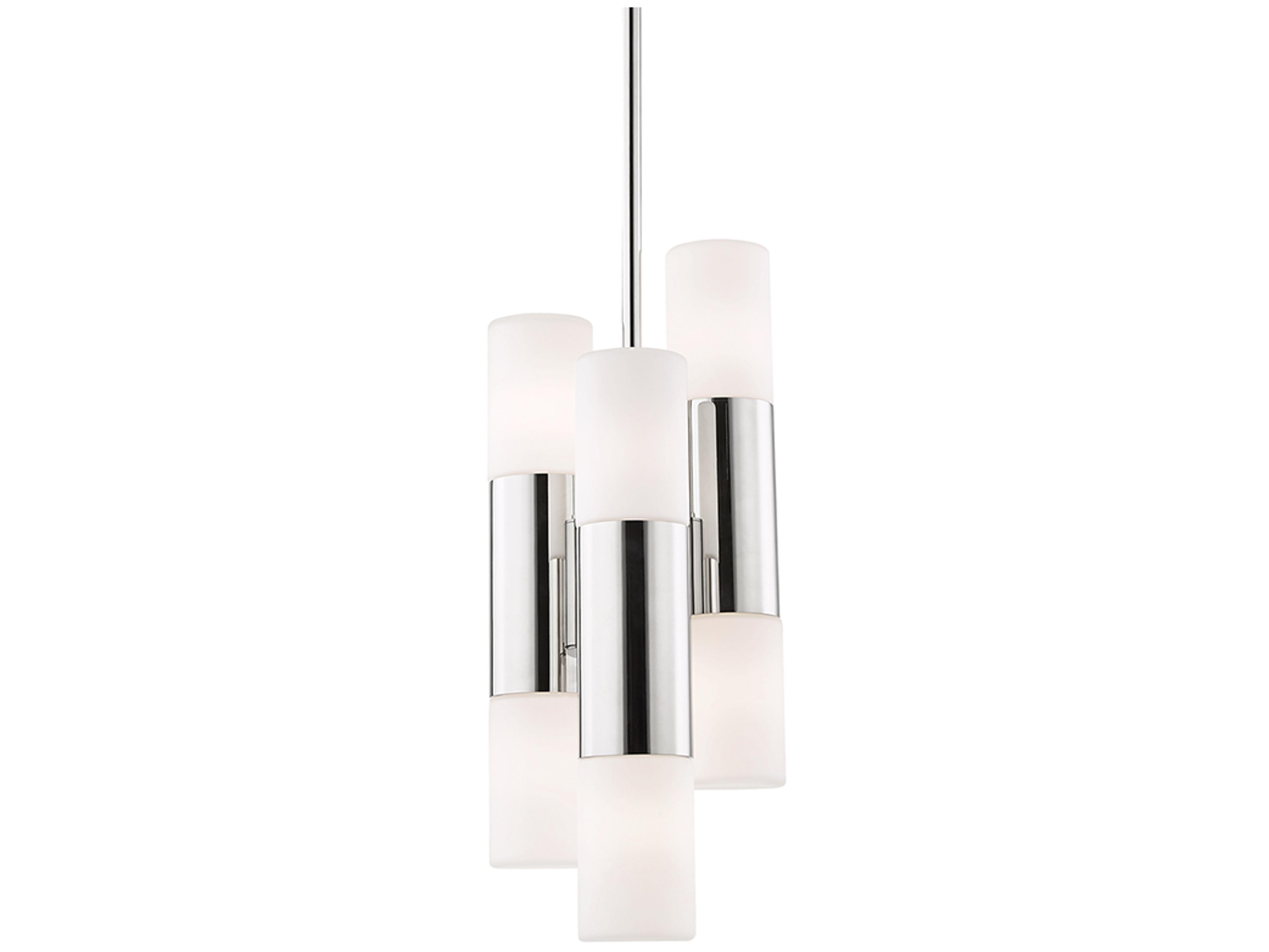 Mitzi Lola 6-Light Polished Nickel White Glass LED Cylinder Mini Pendant