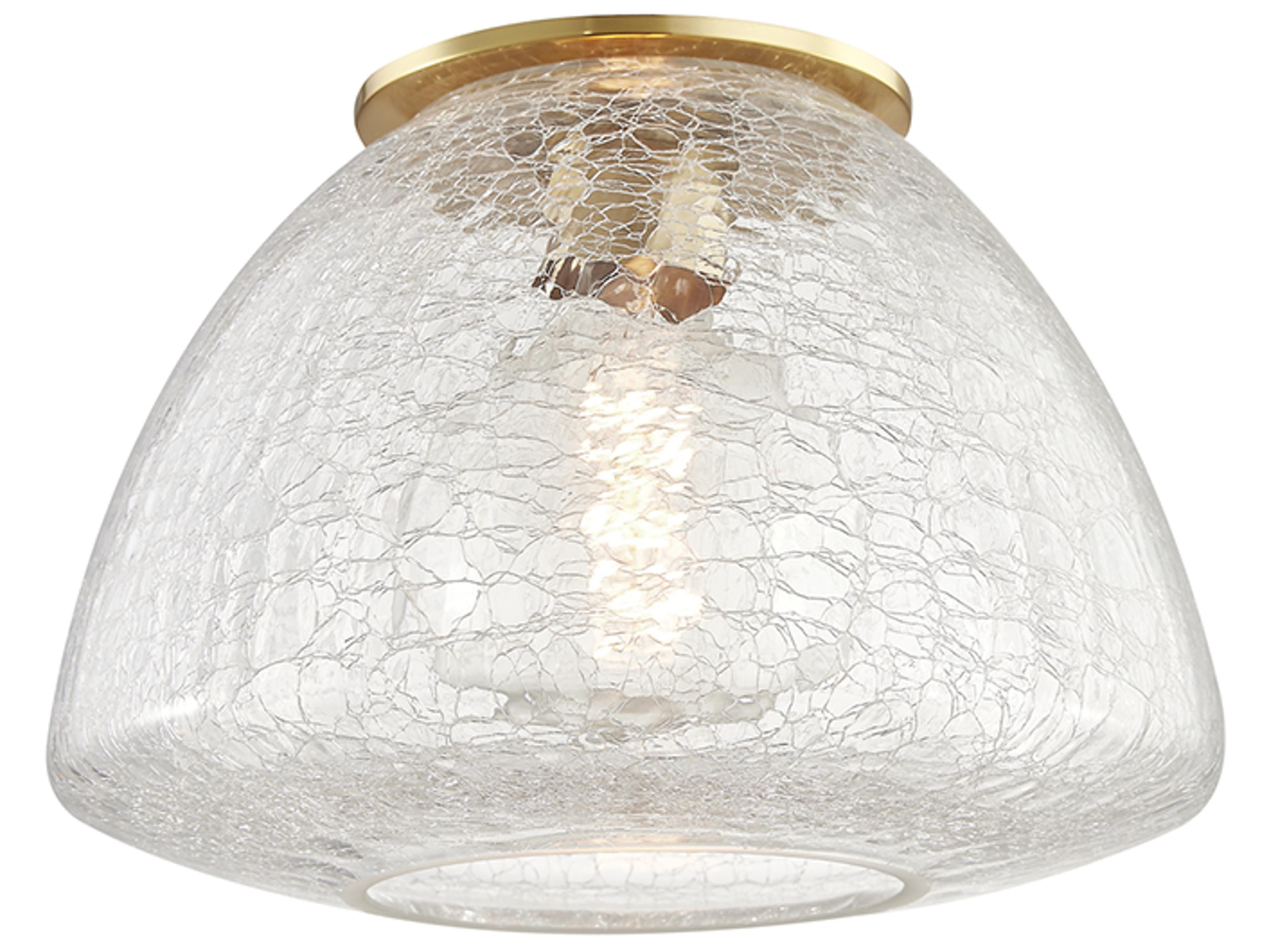 Mitzi Maya 1-Light Aged Brass Dome Flush Mount