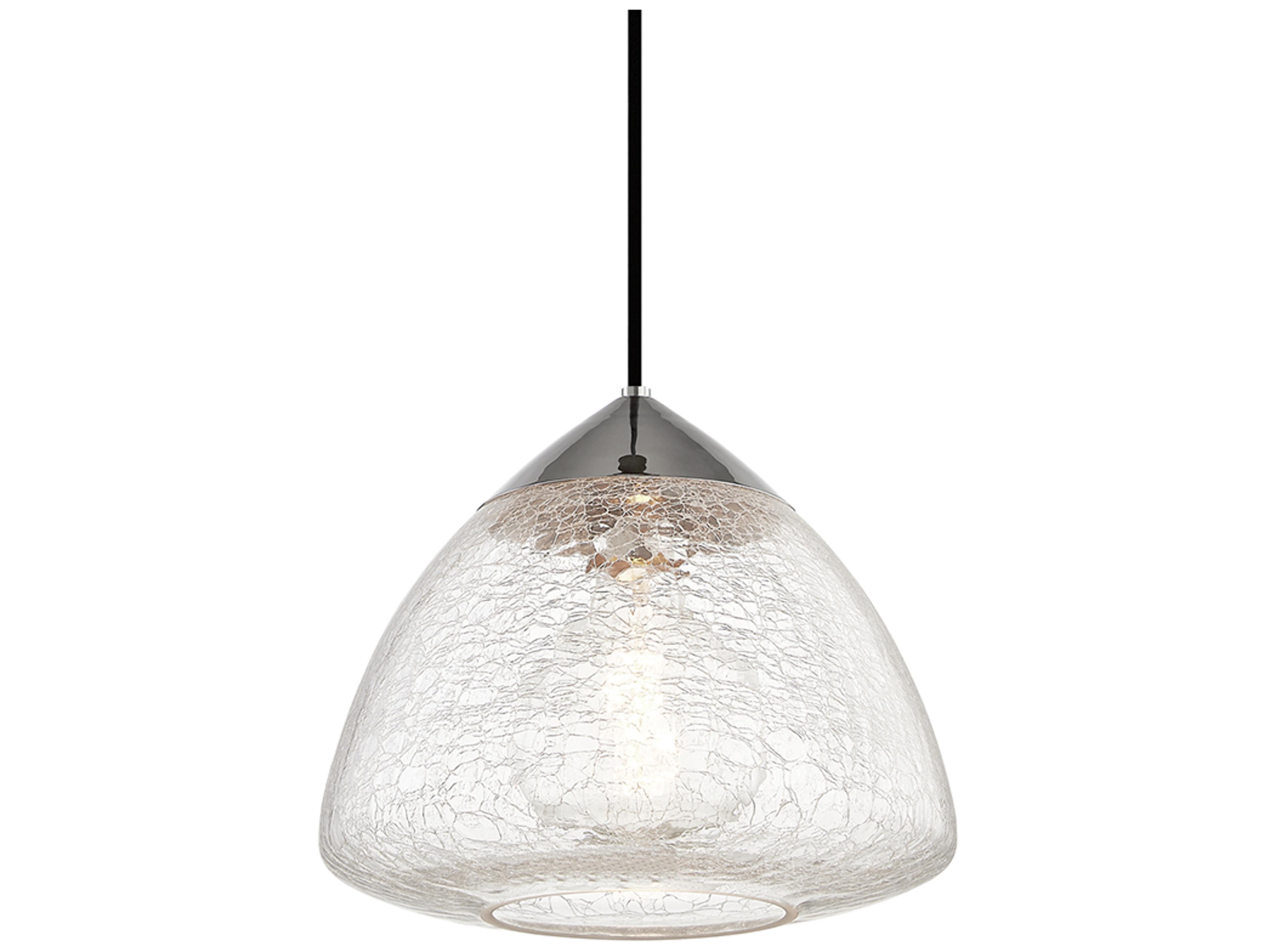 Mitzi Maya 1-Light Polished Nickel Glass Mini Pendant